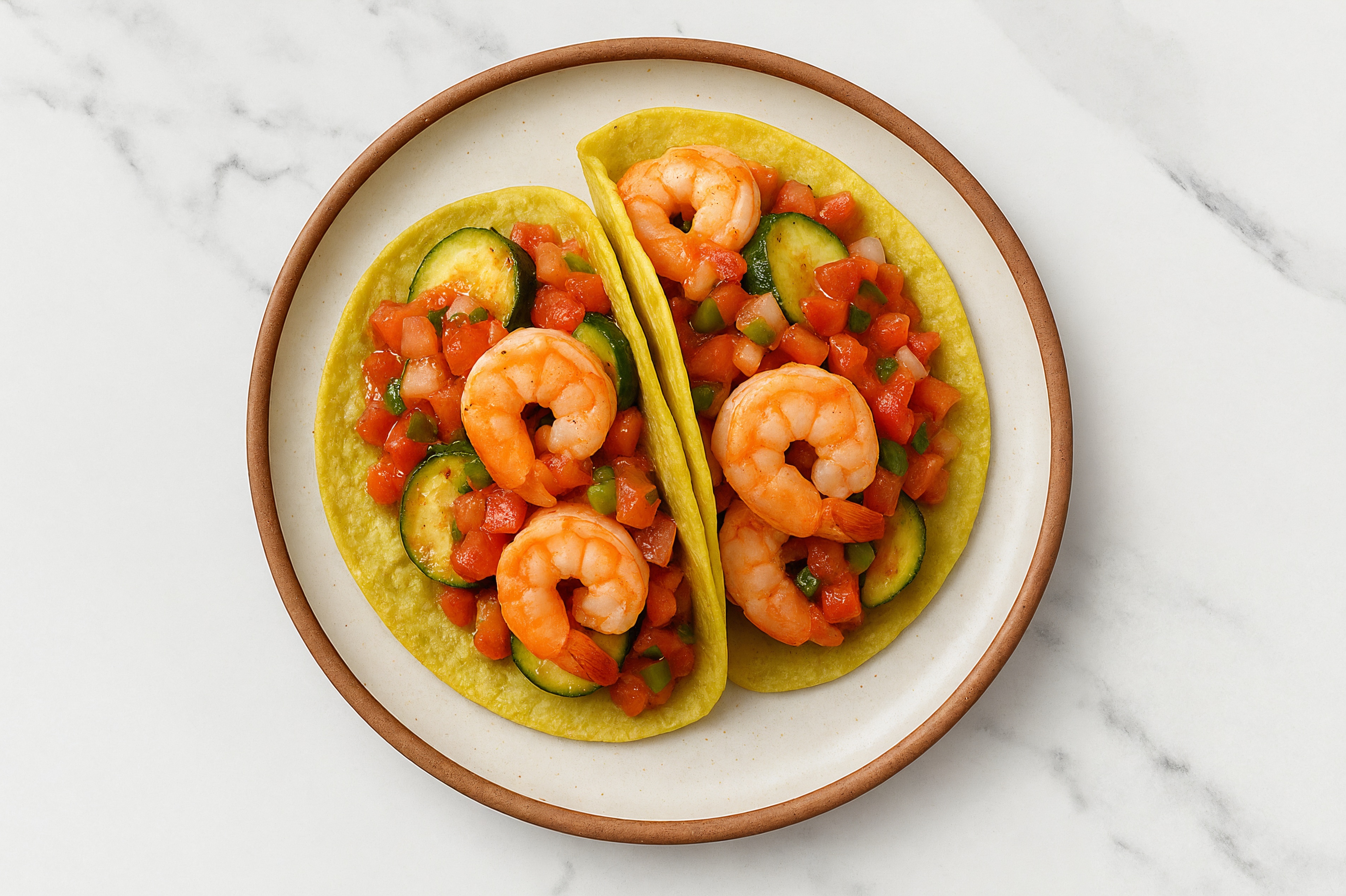 Herby Summertime Salsa Medium Cooked Shrimp XL Tacos