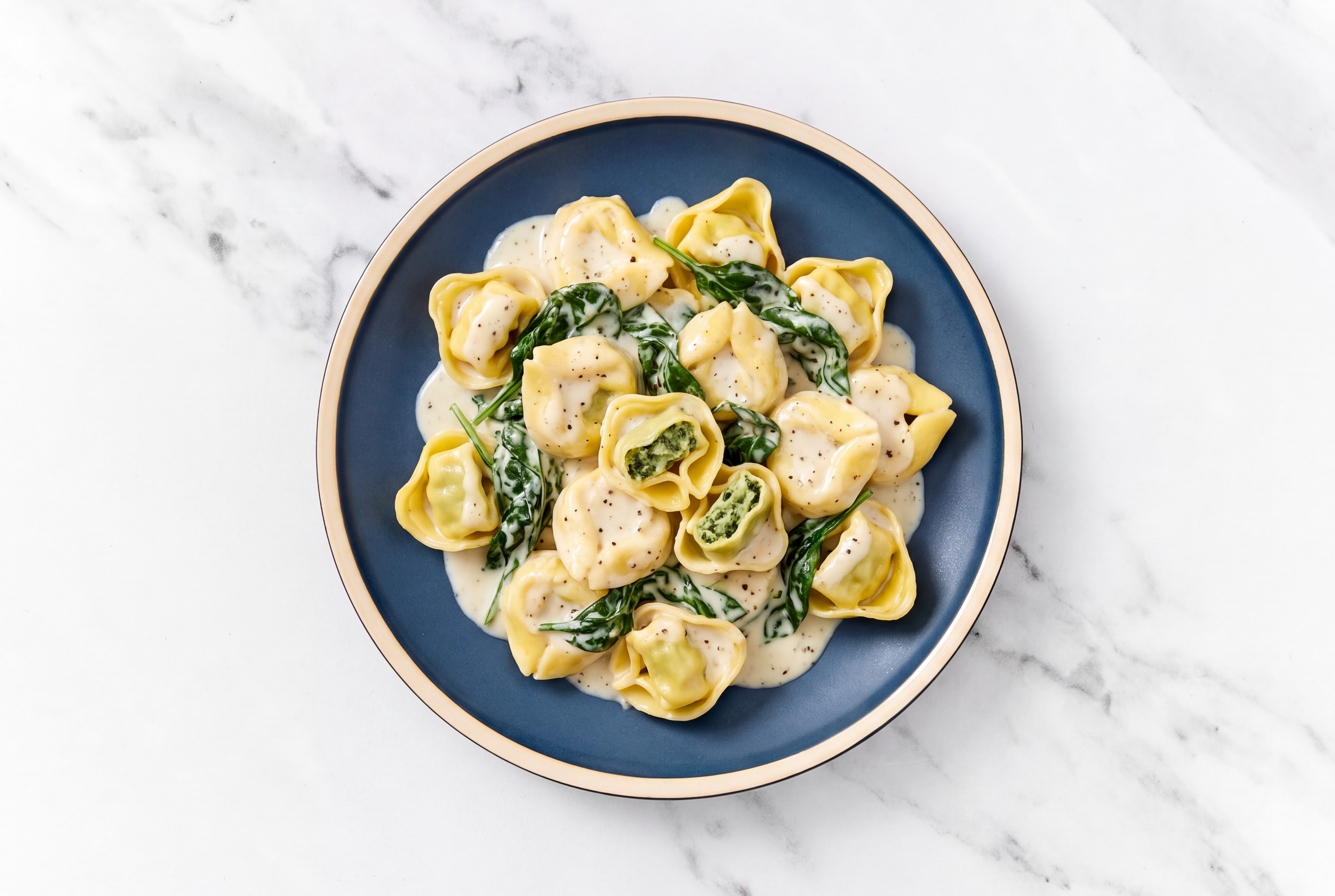 Cheese Tortellini + Spinach Alfredo