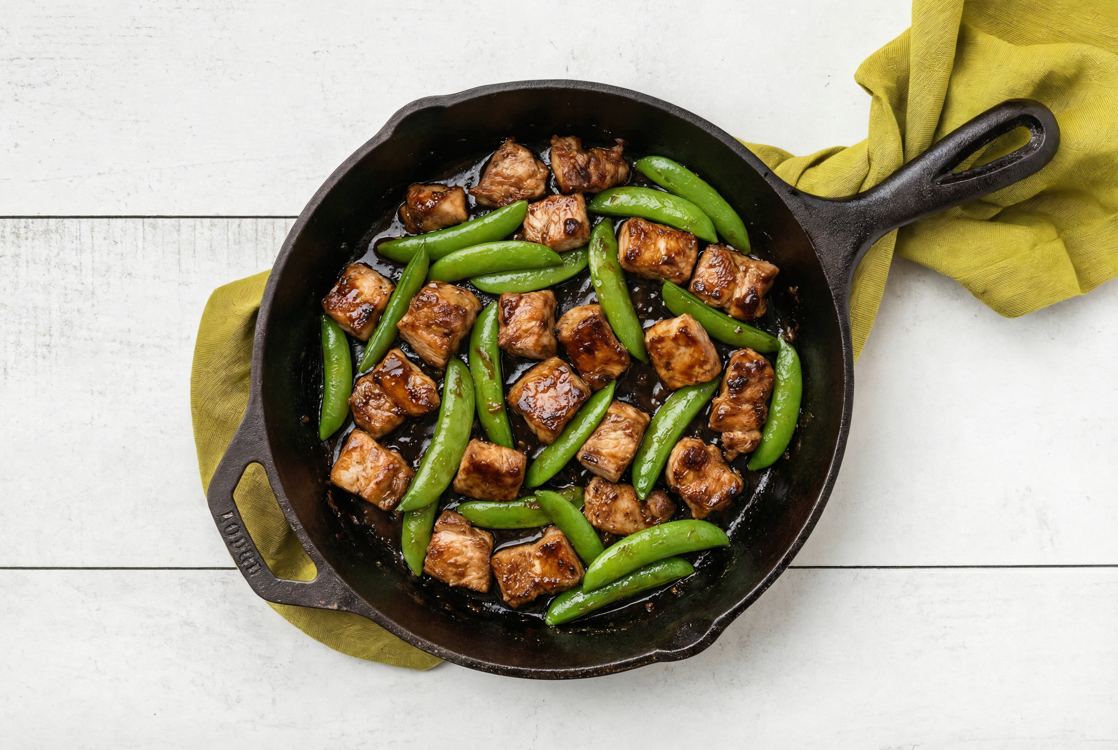 Japanese BBQ Pork Chop Stir-Fry with Snap Peas