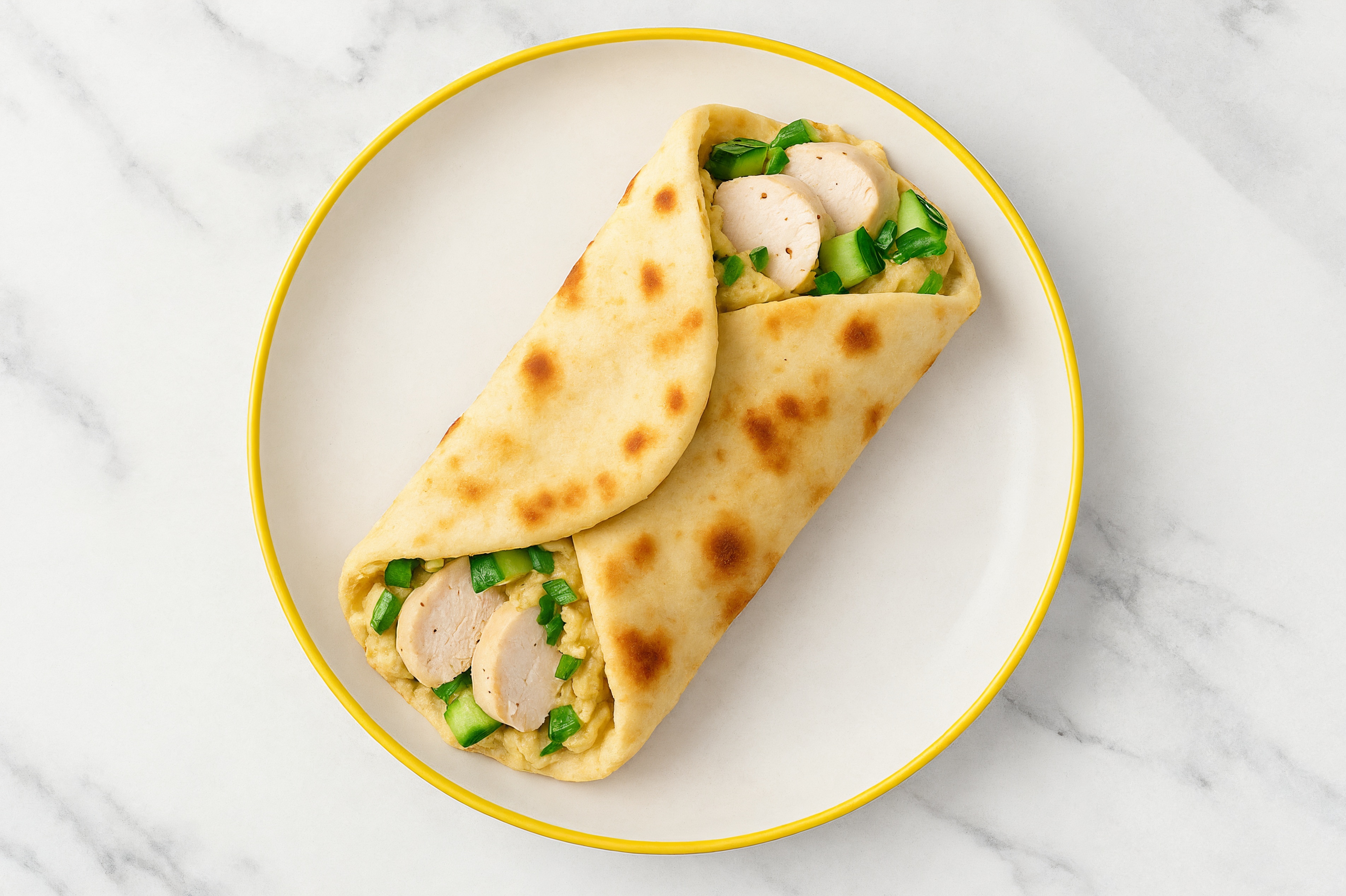 Super Simple Cucumber Olive Oil Sea Salt Hummus Chicken Salad Wrap