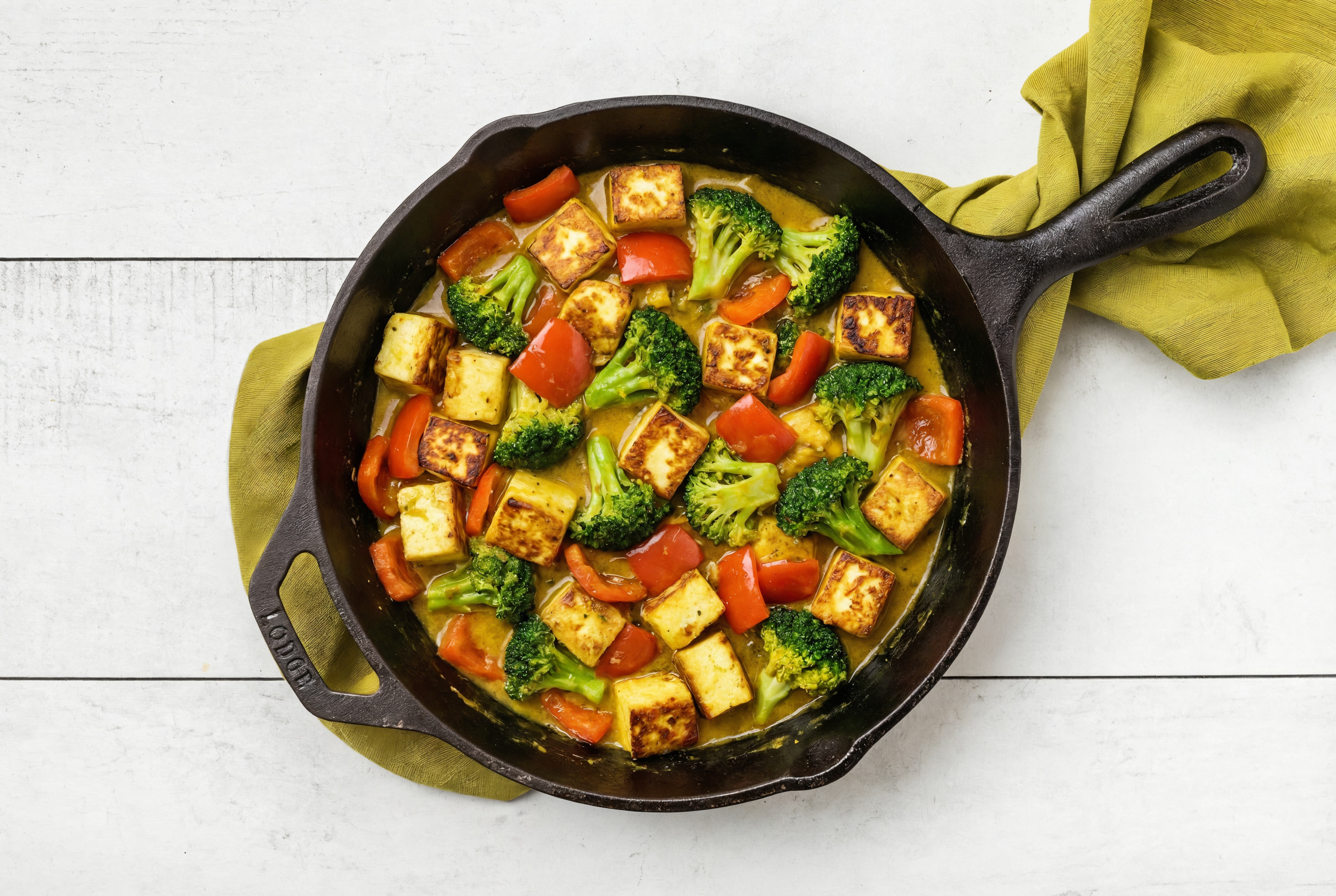 Coconut Curry Paneer, Organic Broccoli + Organic Peppers