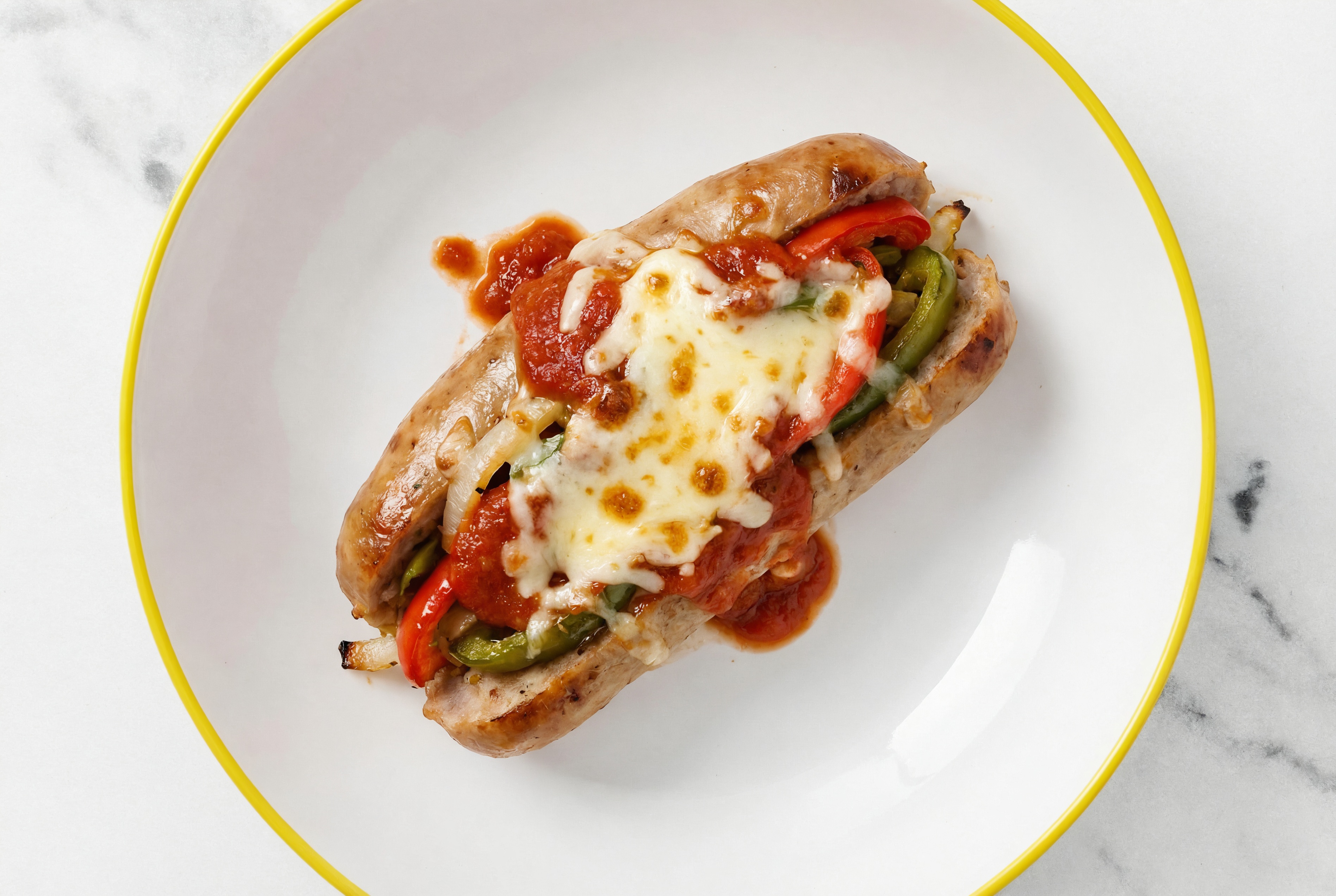 Cheesy Pepper Stuffed Italian Sausage with Mozzarella Bar