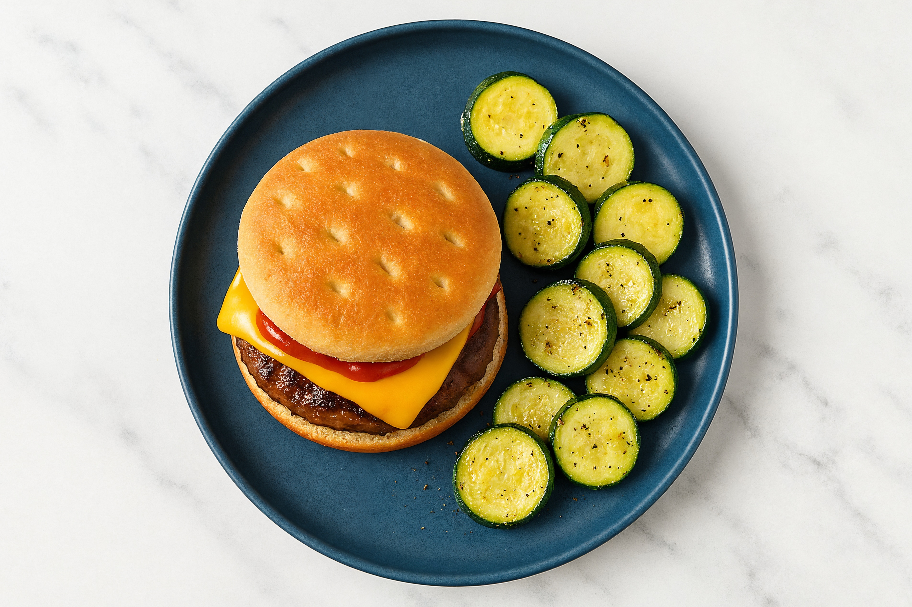 Classic Cheeseburger with Zucchini with Wagyu Beef Patties