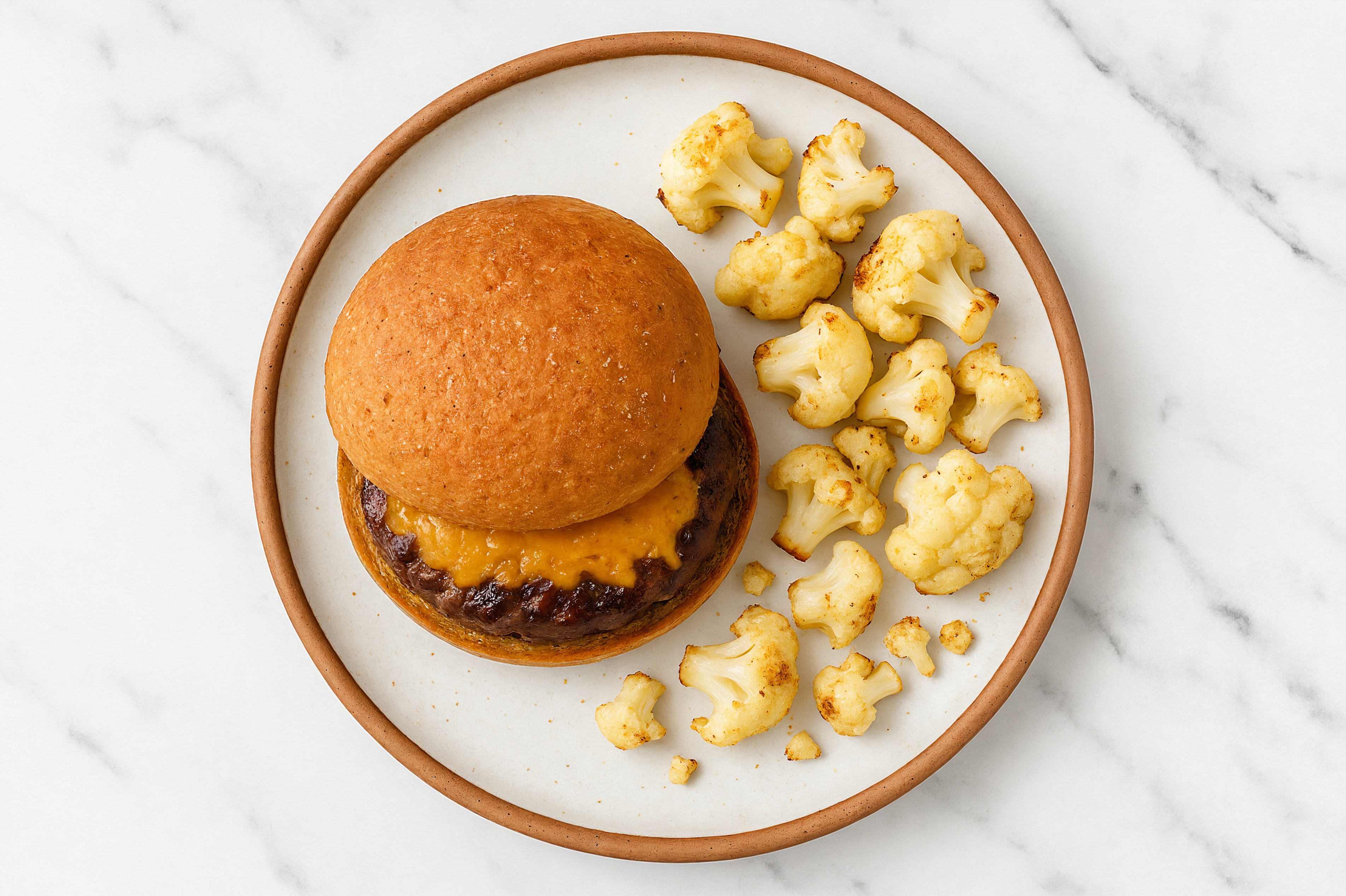 Bison Shredded Sharp Cheddar Cheese Cheeseburger + Cauliflower Florets