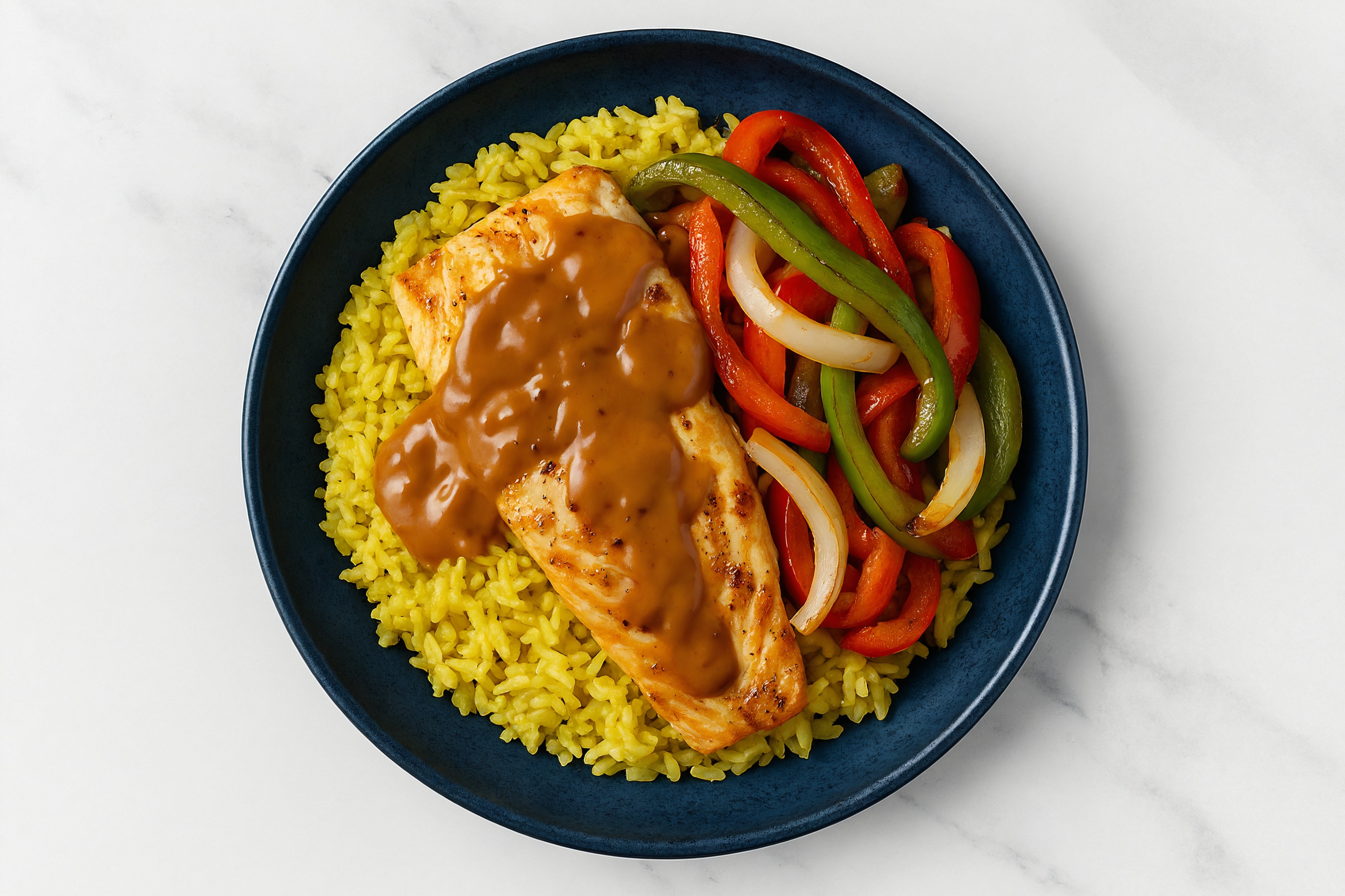 Thai Trout + Organic Rice Bowl with Bell Peppers