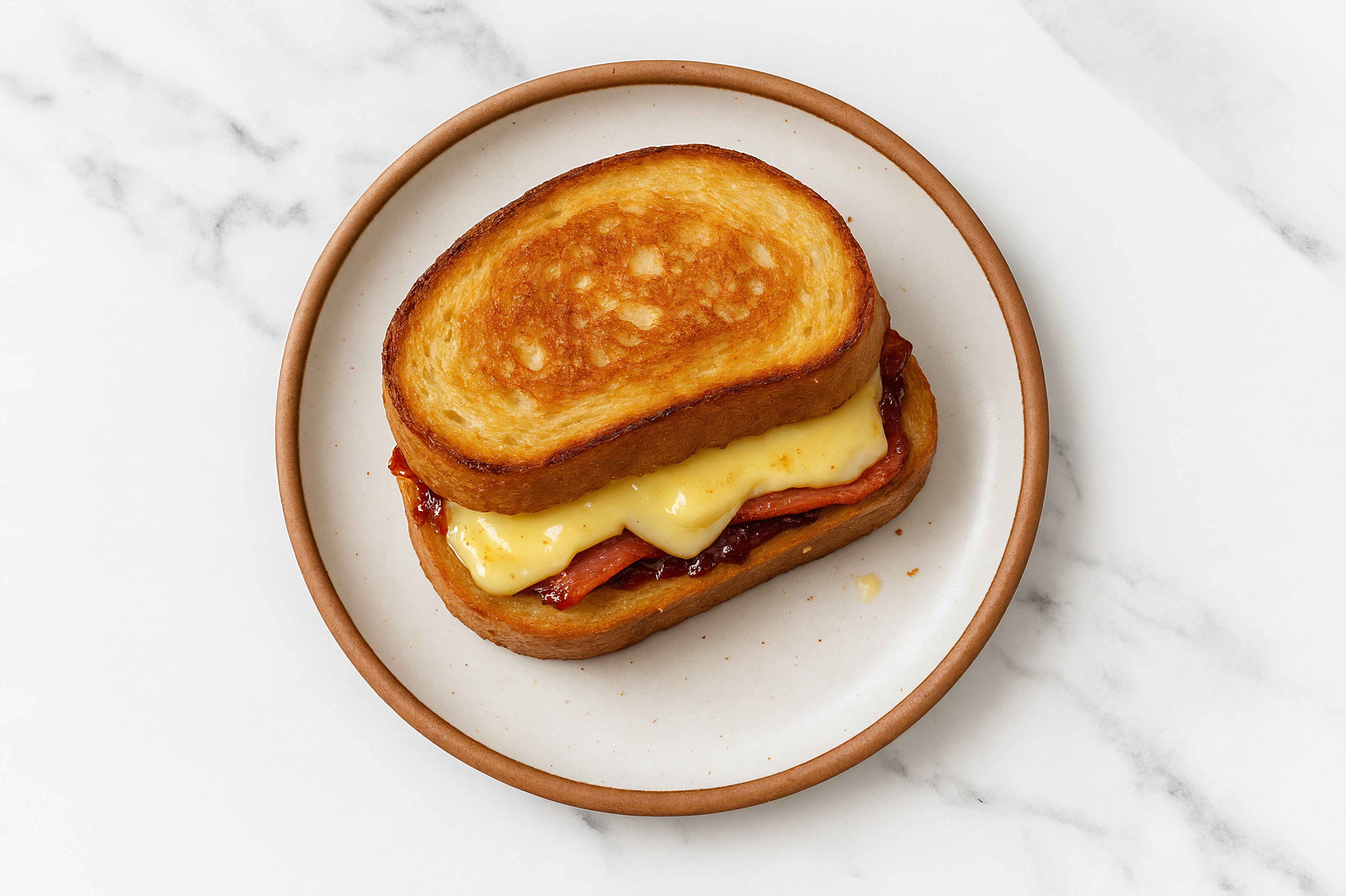 Turkey Bacon, Havarti + Strawberry Jam Sourdough Grilled Cheese