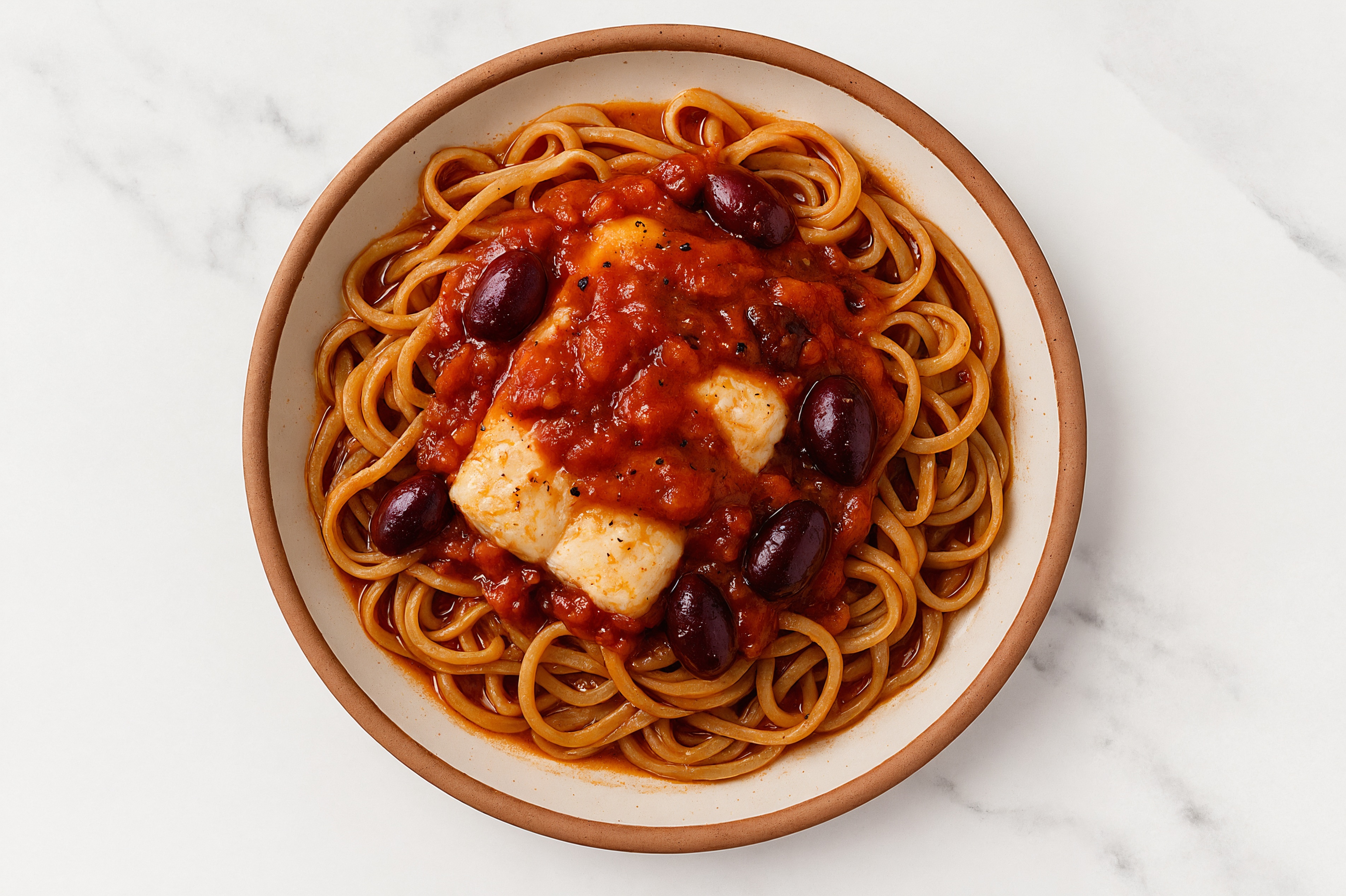 Baked Provencal Cod + Linguine