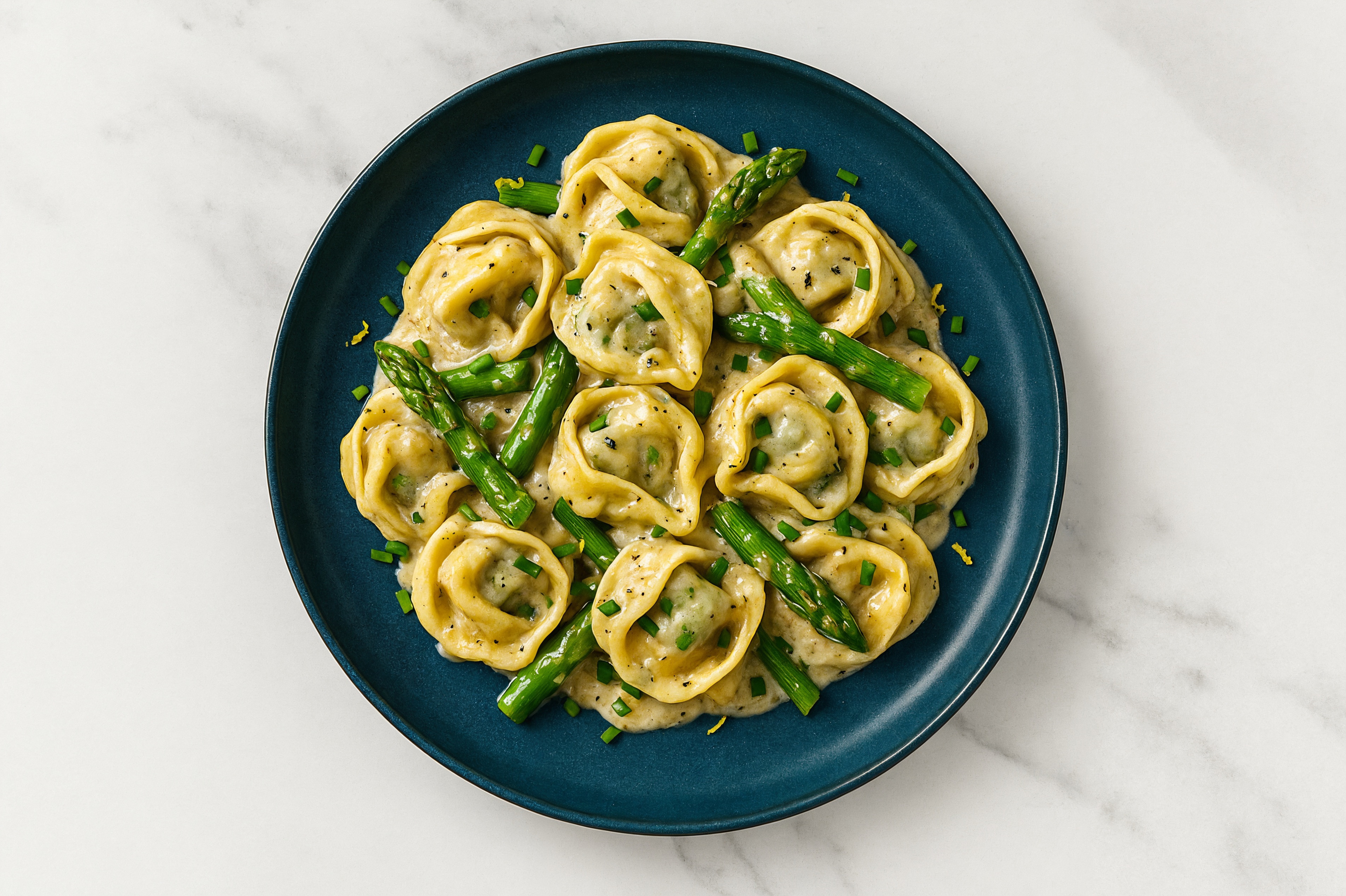 Creamy Rosemary Mushroom Truffle Sauce Lemon Asparagus Tortellini