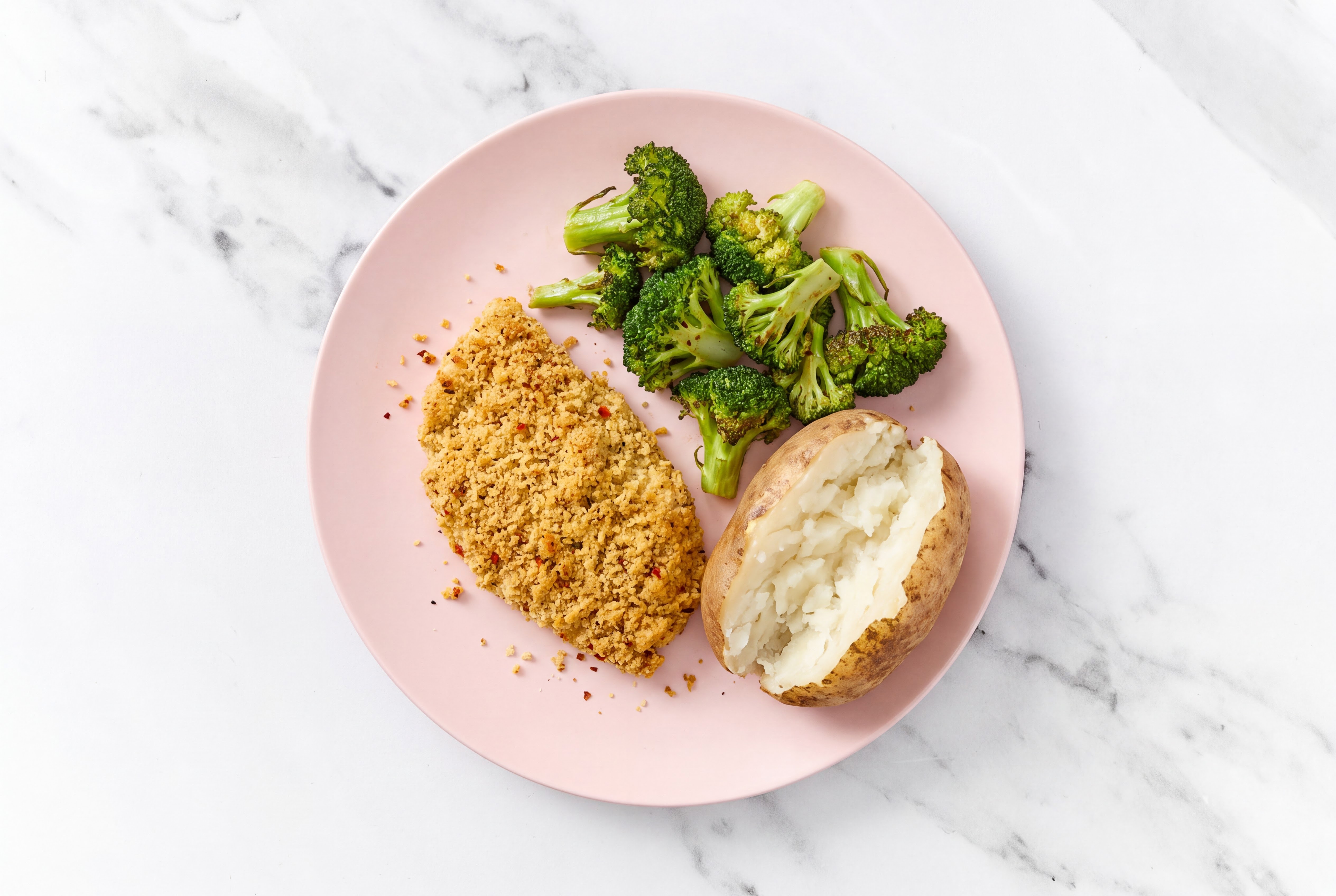 Parmesan Breaded Chicken Cutlet with Broccoli & Russet Potato