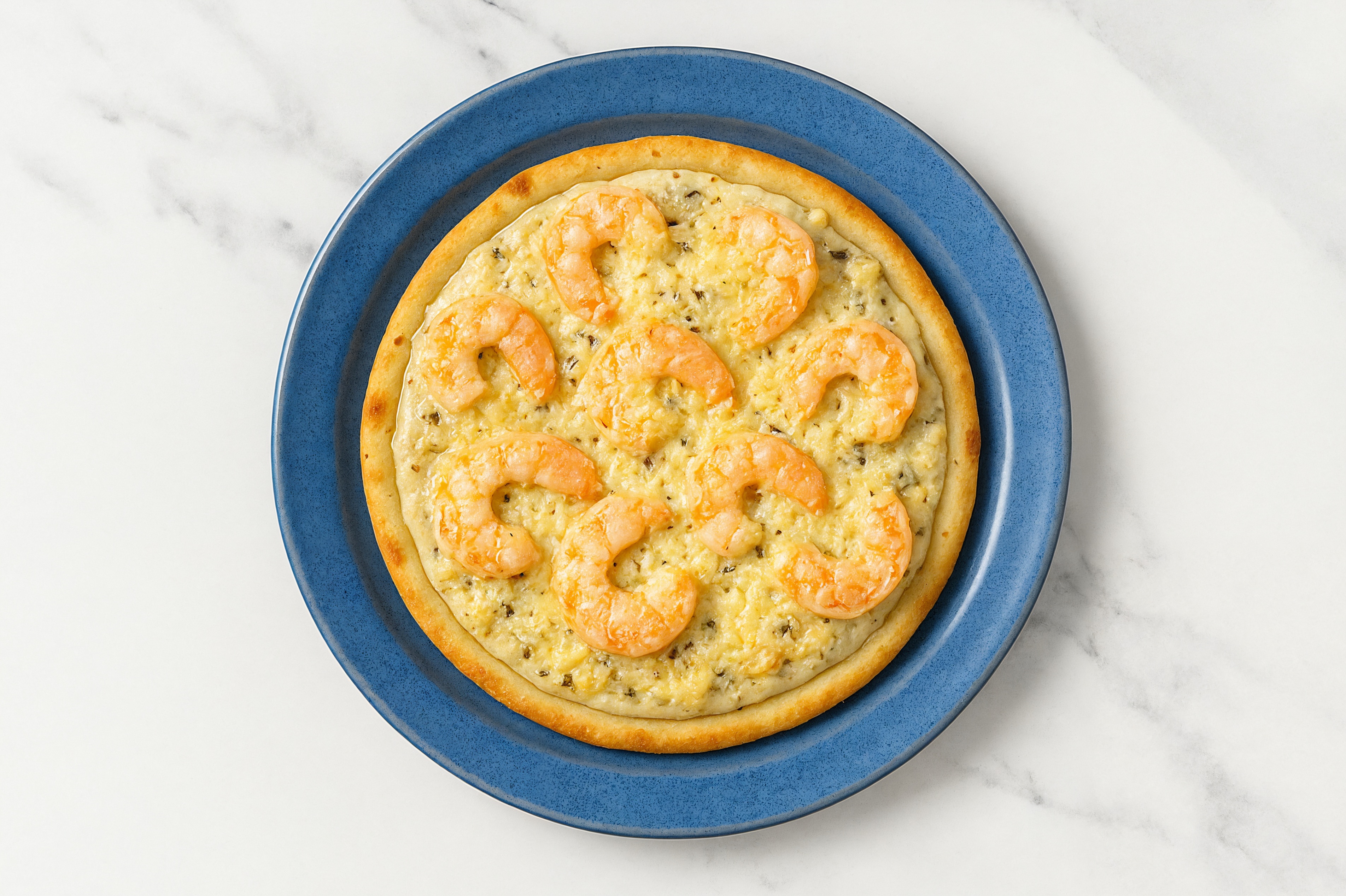 Truffle Gulf Shrimp Gluten-Free Pizza with Grated Parmesan Cheese