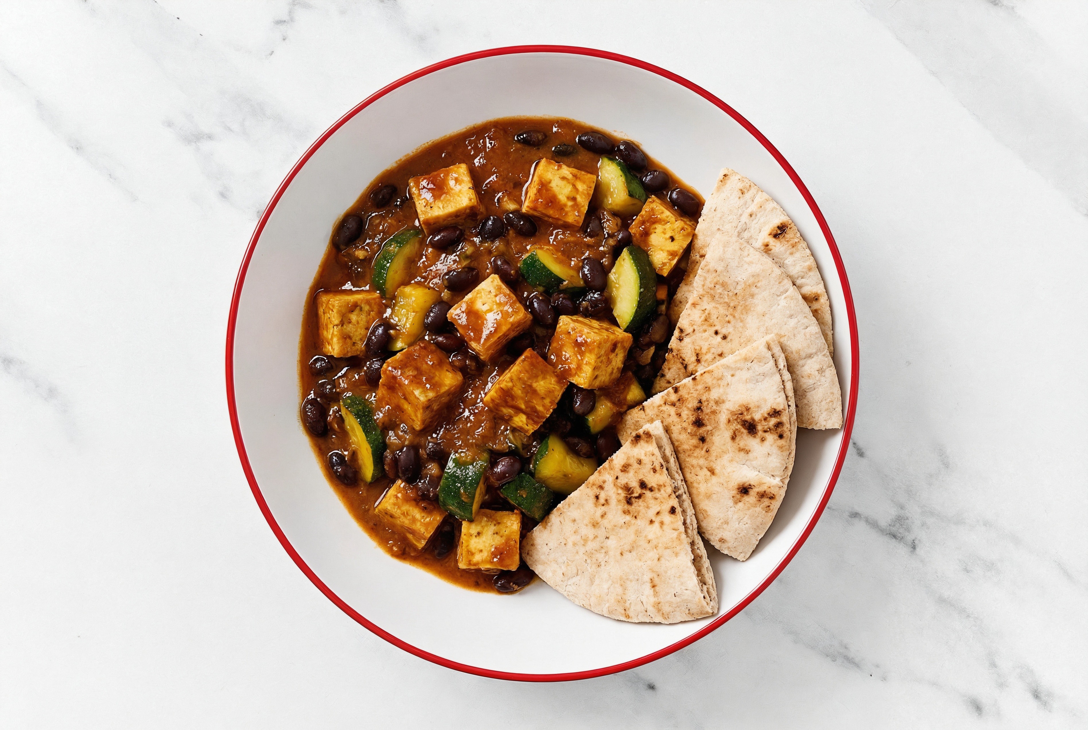  Chile Black Bean Tofu Vindaloo + Pita Wedges