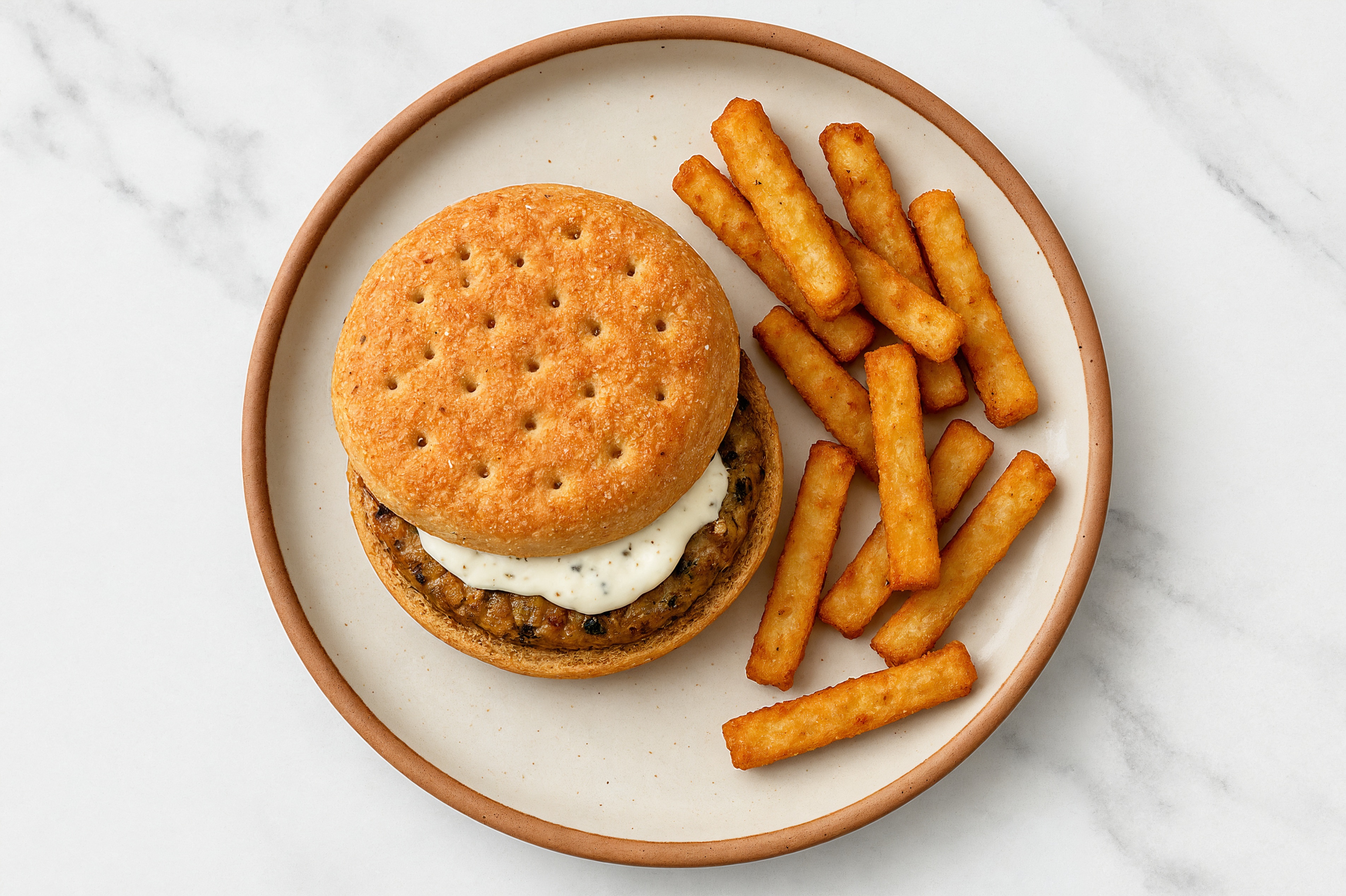 Zesty Mushroom Ranch Burger + Fries