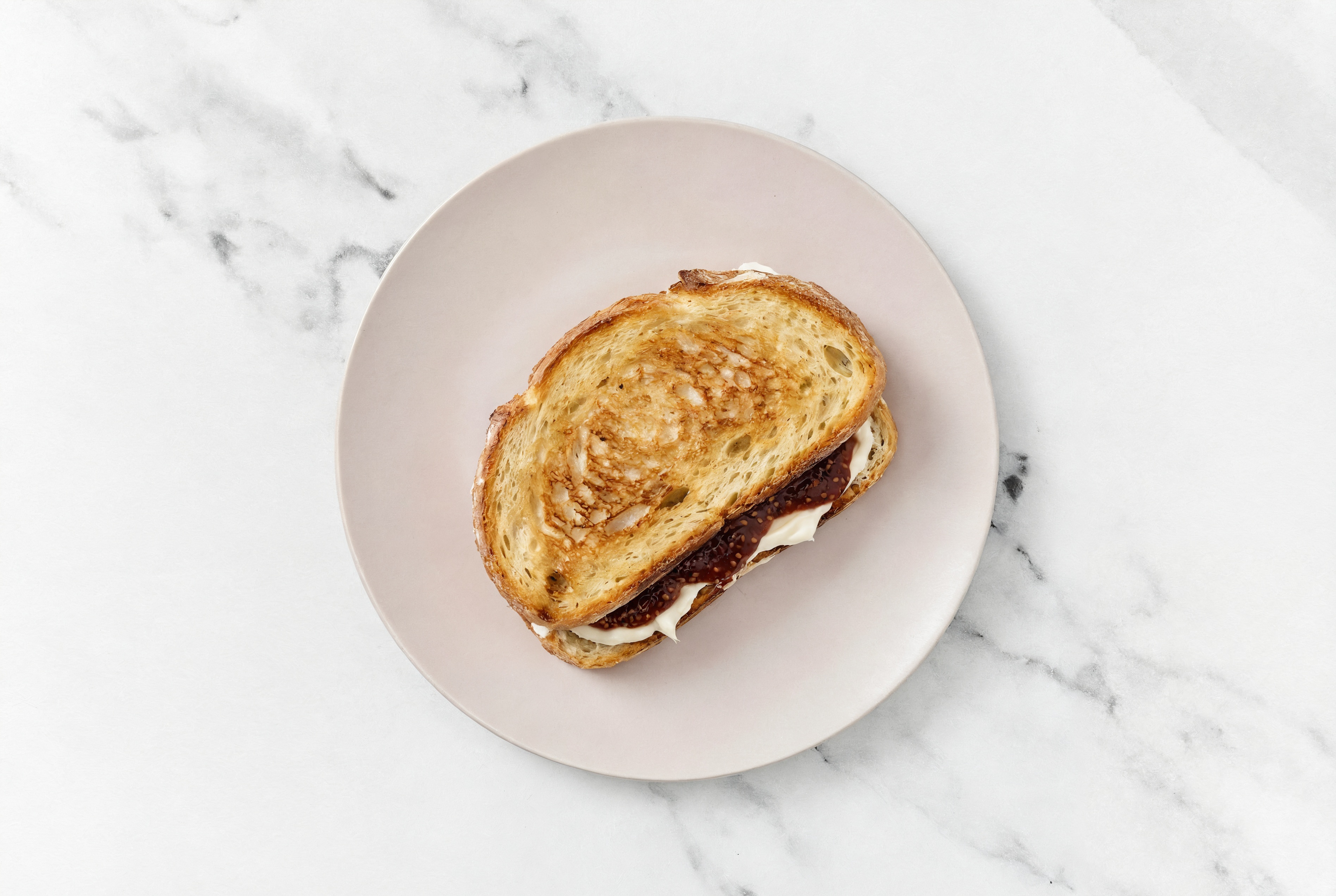 Cream Cheese + Strawberry Jam Sourdough Sandwich