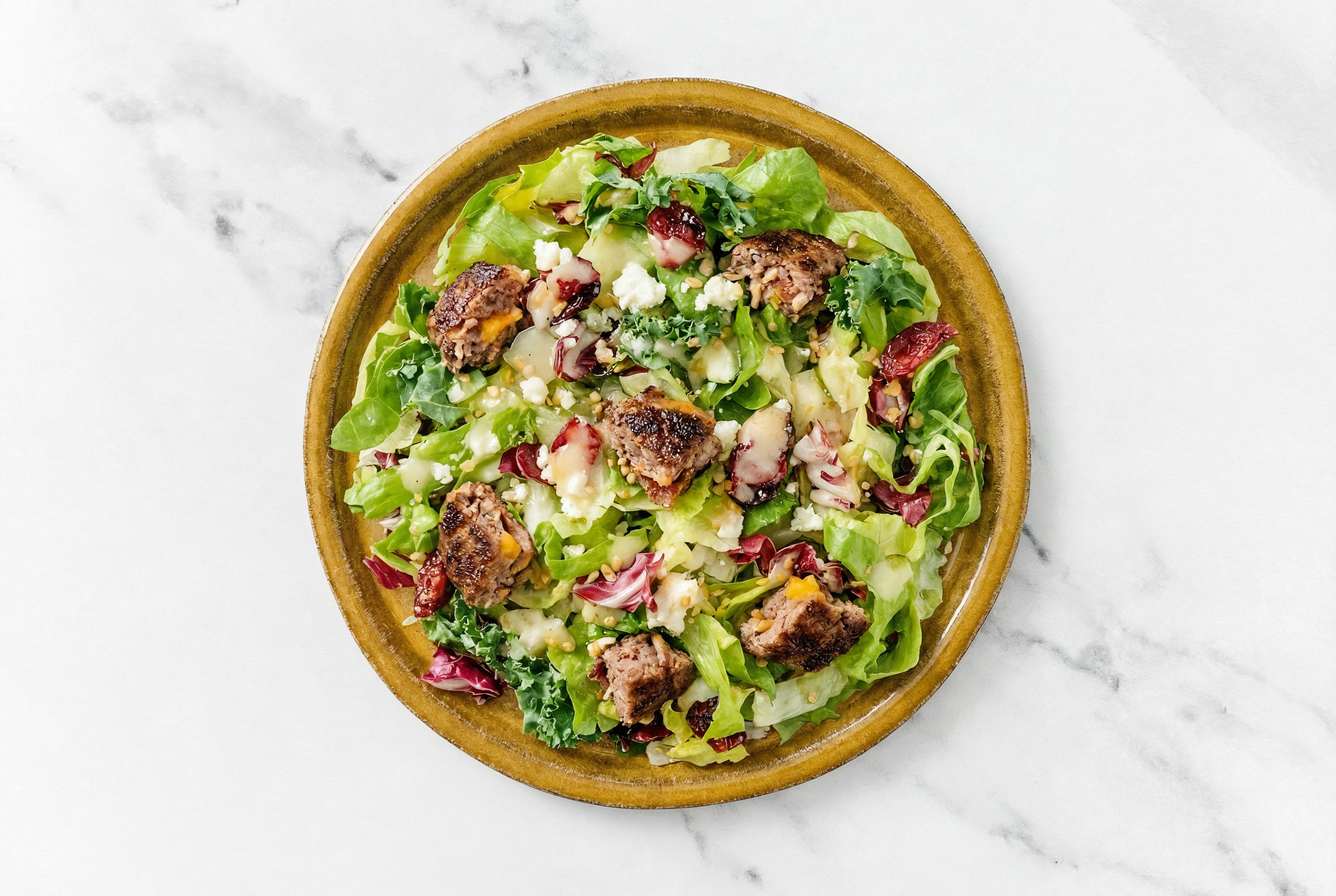 Honey Citrus Salad with Bacon + Cheddar Beef