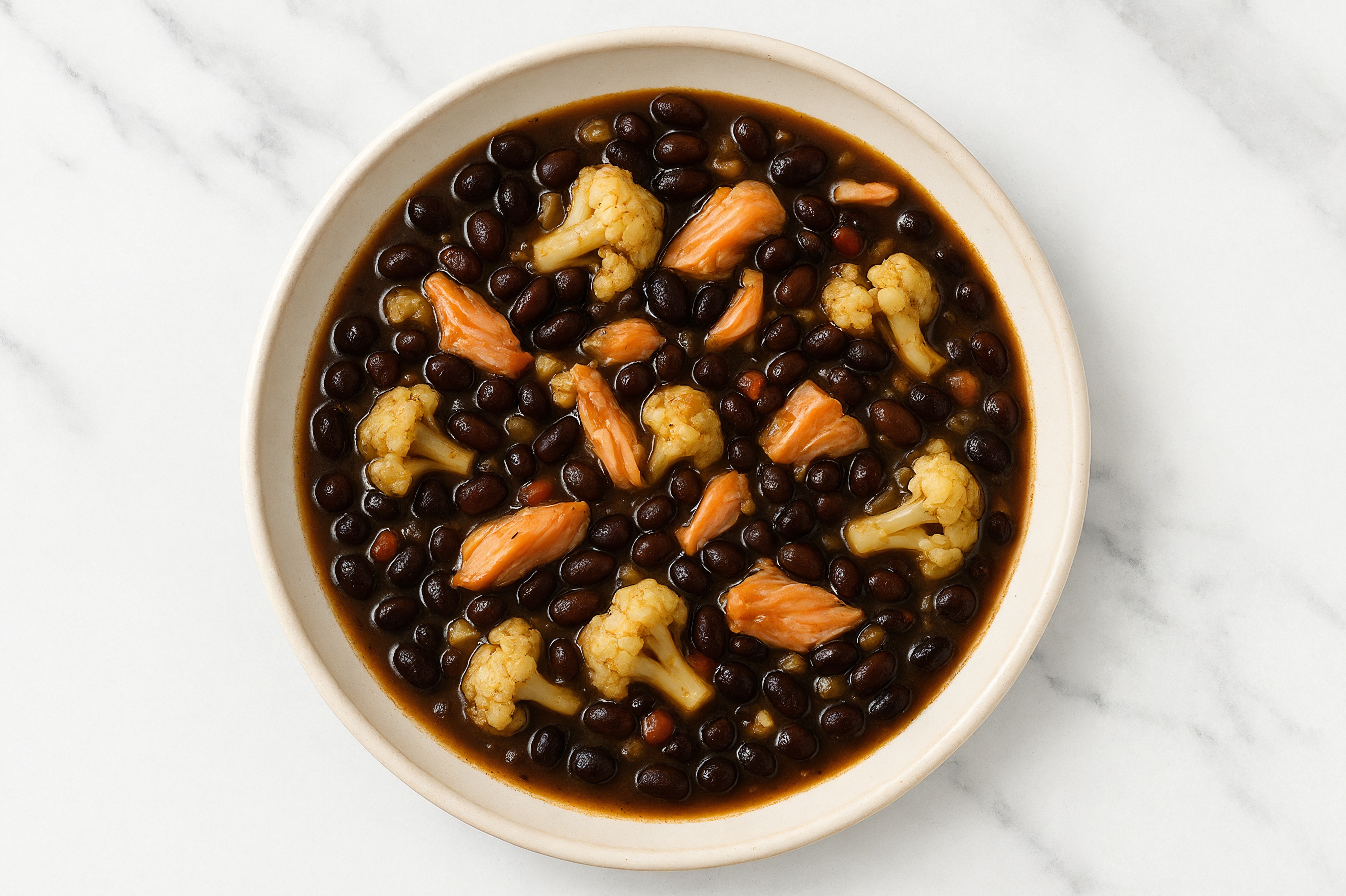 Salmon & Black Bean Stew with Cauliflower