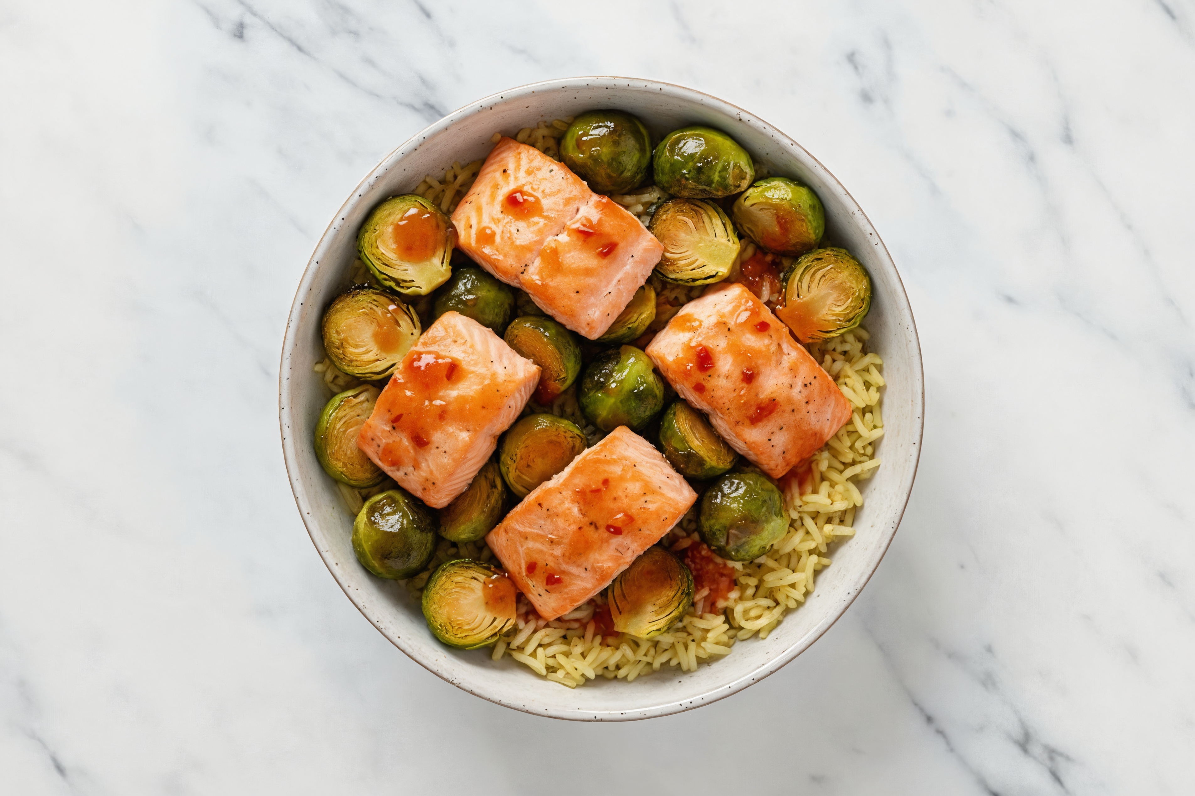  Air Fryer Sweet Chili Salmon + Whole Brussels Sprouts