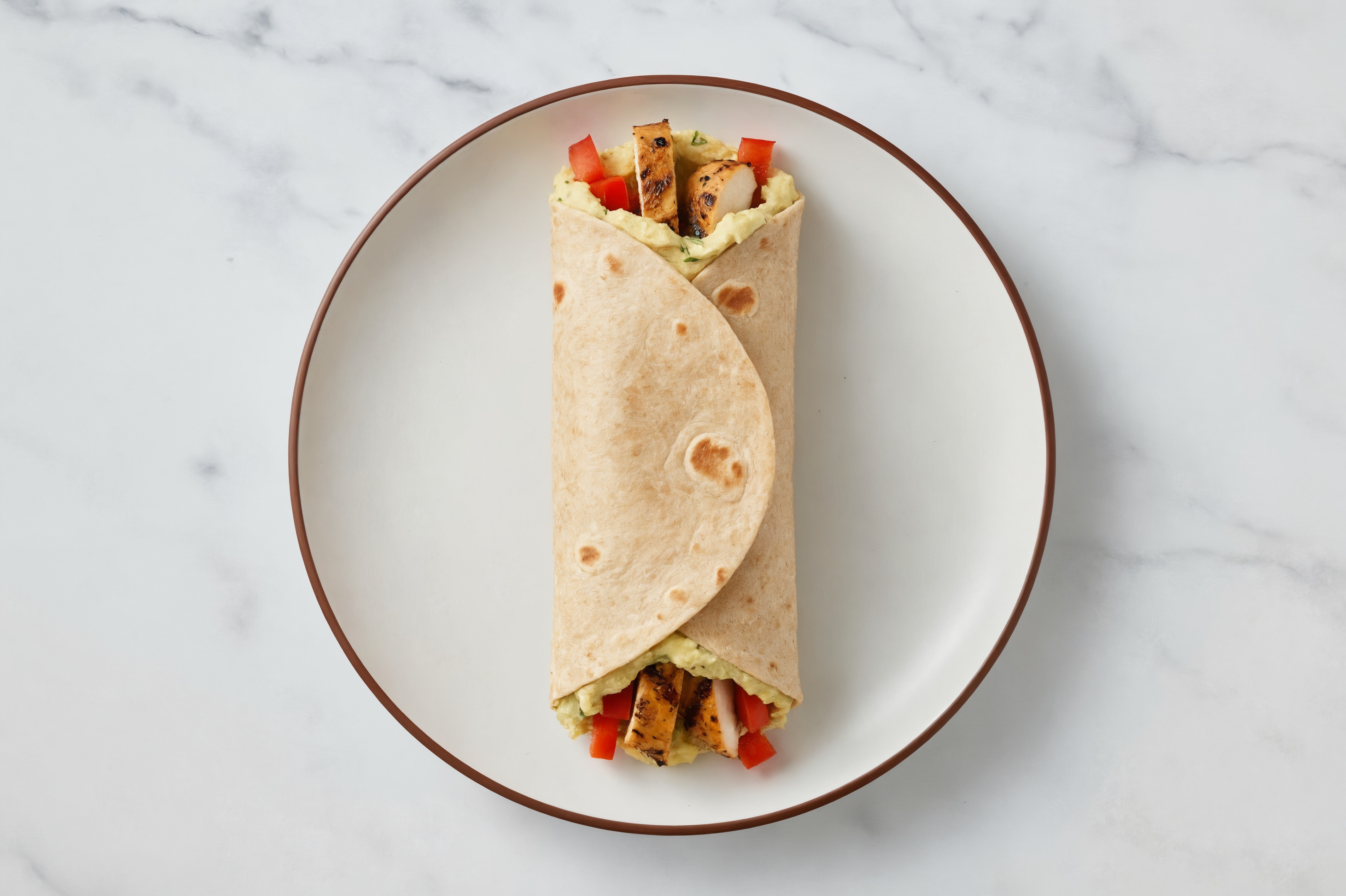 Creamy Grilled Mediterranean Chicken Breast + Peppers Wrap