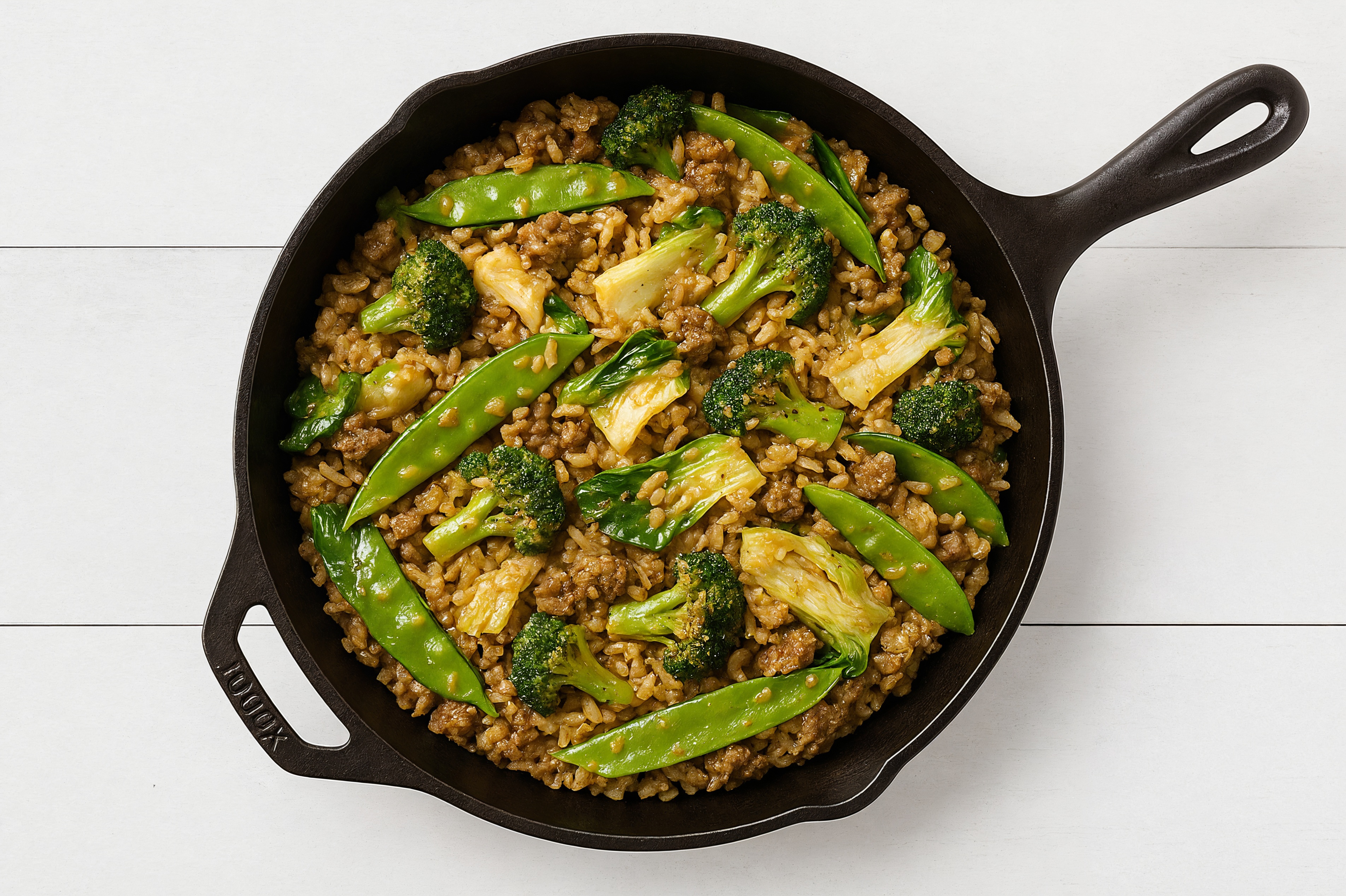 Herby Thai Peanut Bok Choy + Ground Beef Patties Stir-Fry