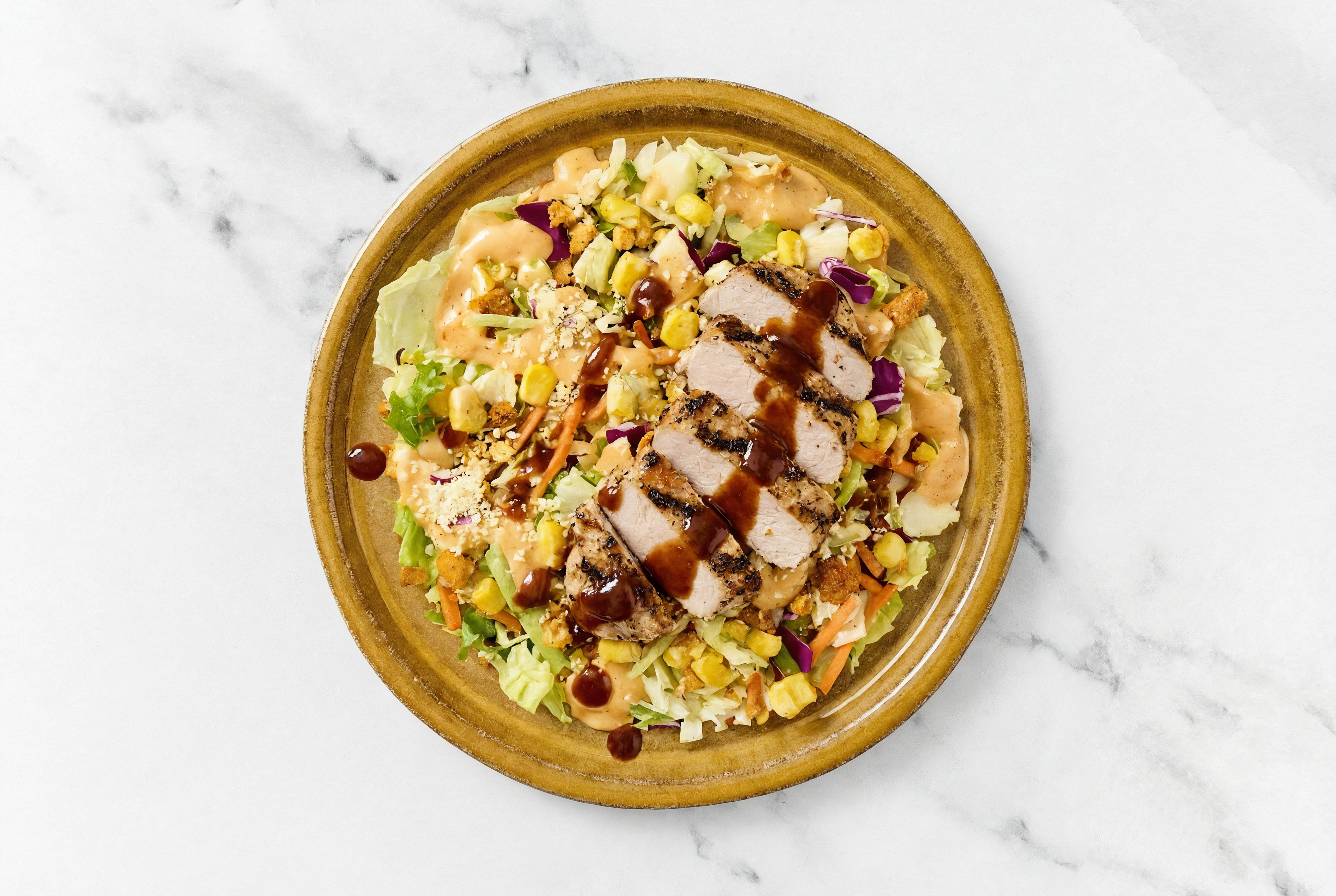 BBQ Pork Chops + Street Corn Chopped Salad with Original BBQ Sauce