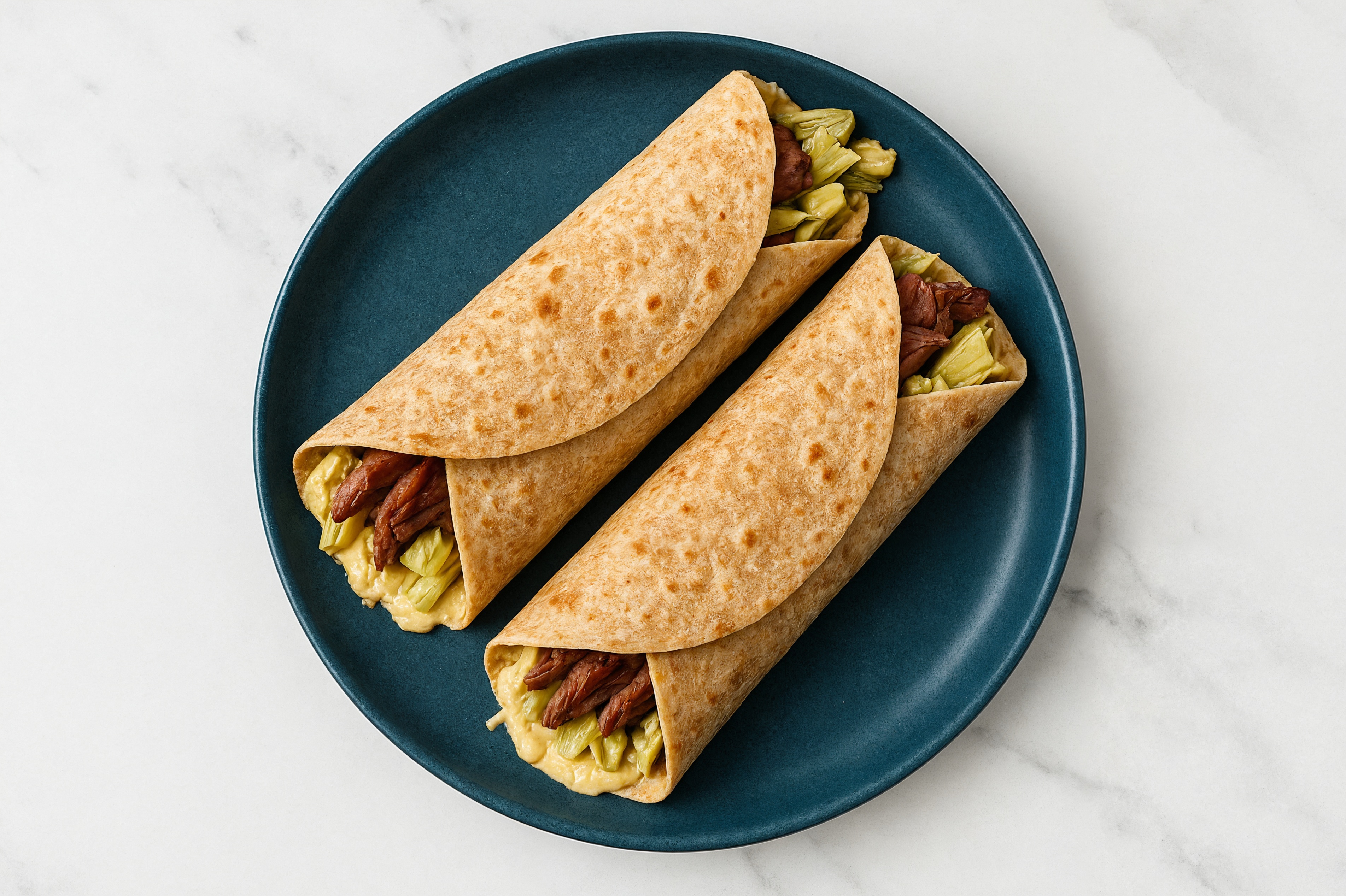 Mediterranean-Inspired Roast Beef + Lemon Garlic Hummus Wrap