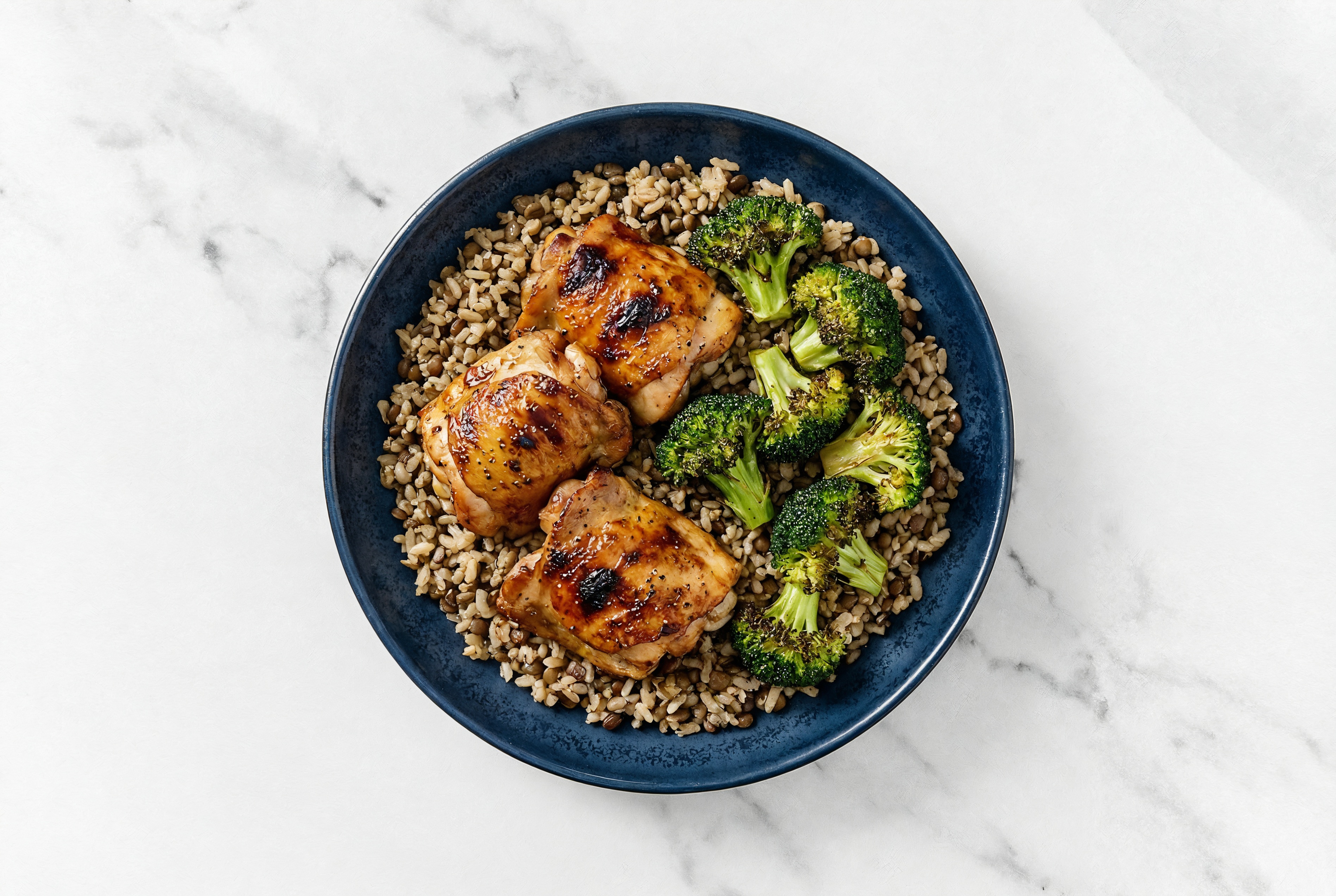 BBQ Roasted Chicken + Organic Broccoli Bowl