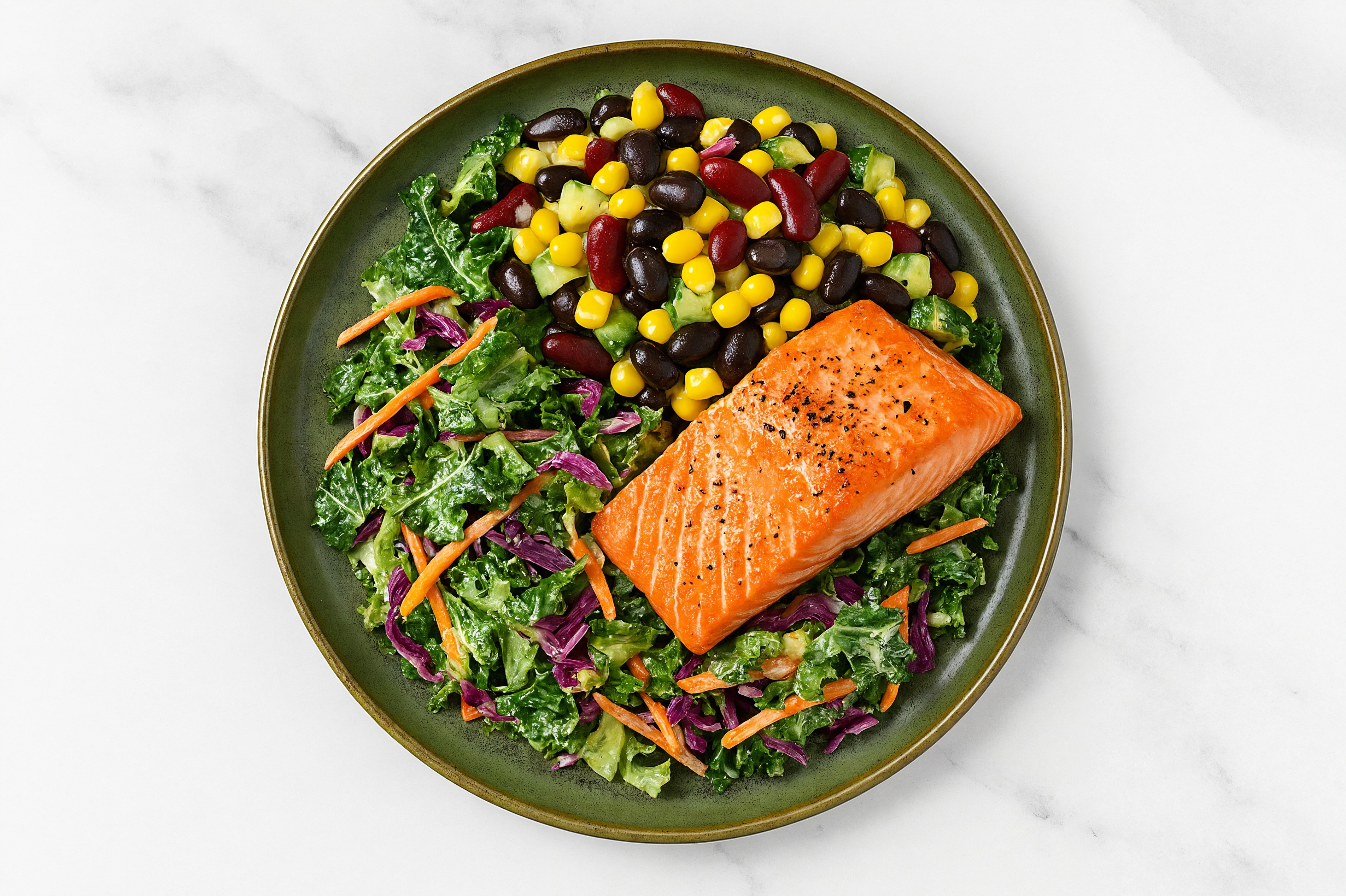 Tahini Kale Salad with Sockeye Salmon & Black Beans