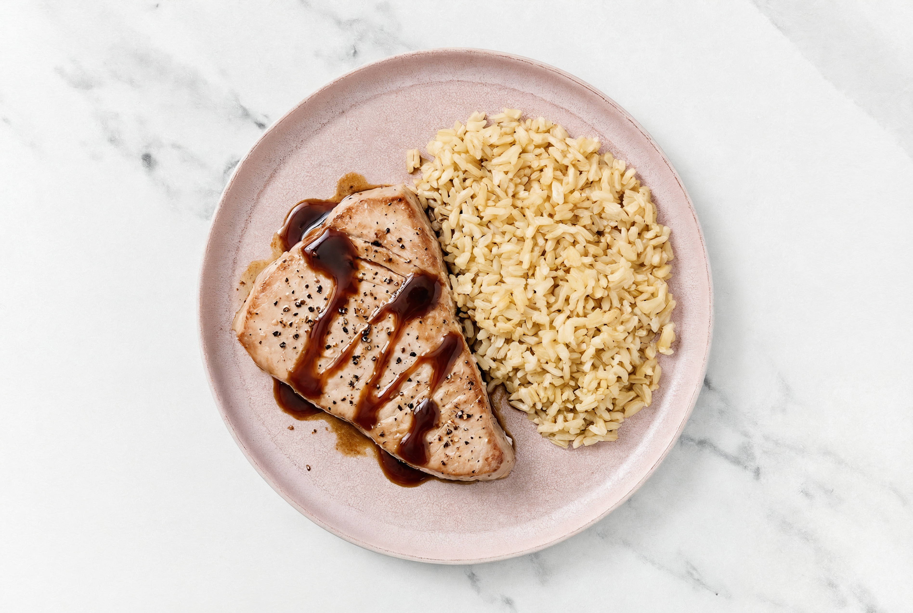 Japanese BBQ Tuna Steaks with Brown Rice