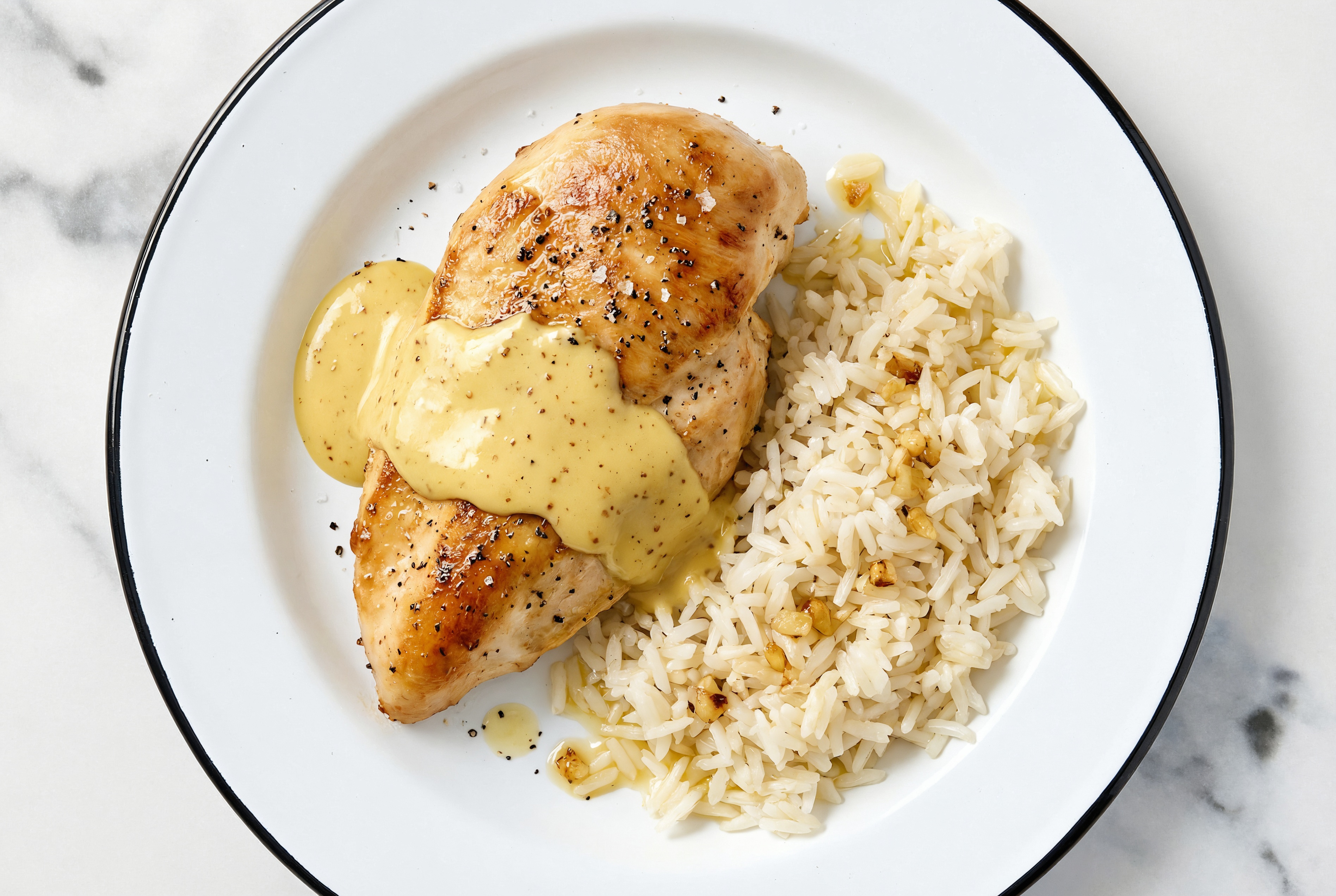 Honey Mustard Chicken + Garlic Rice