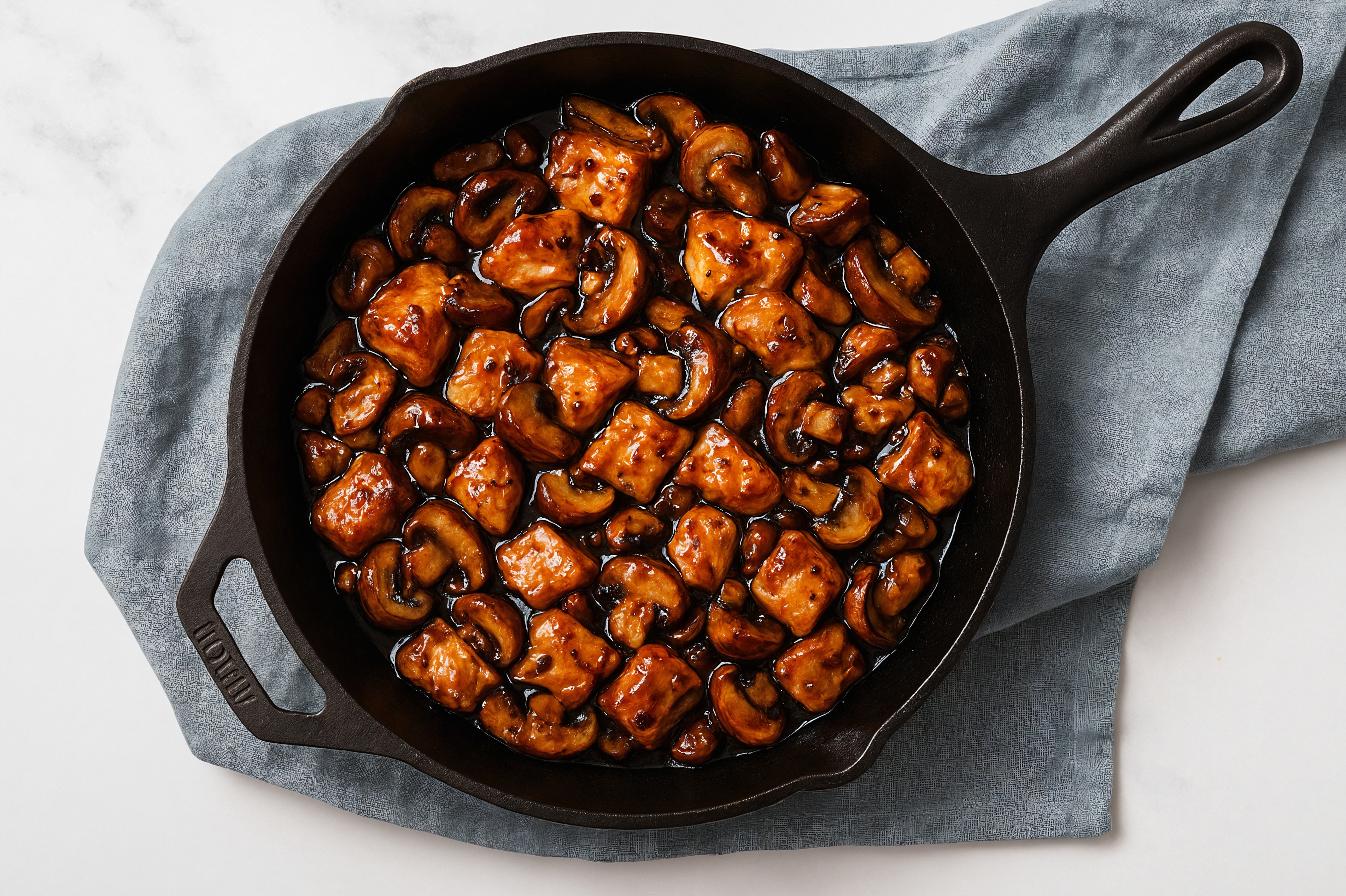 Japanese BBQ Steelhead Trout Stir-Fry with Mushrooms