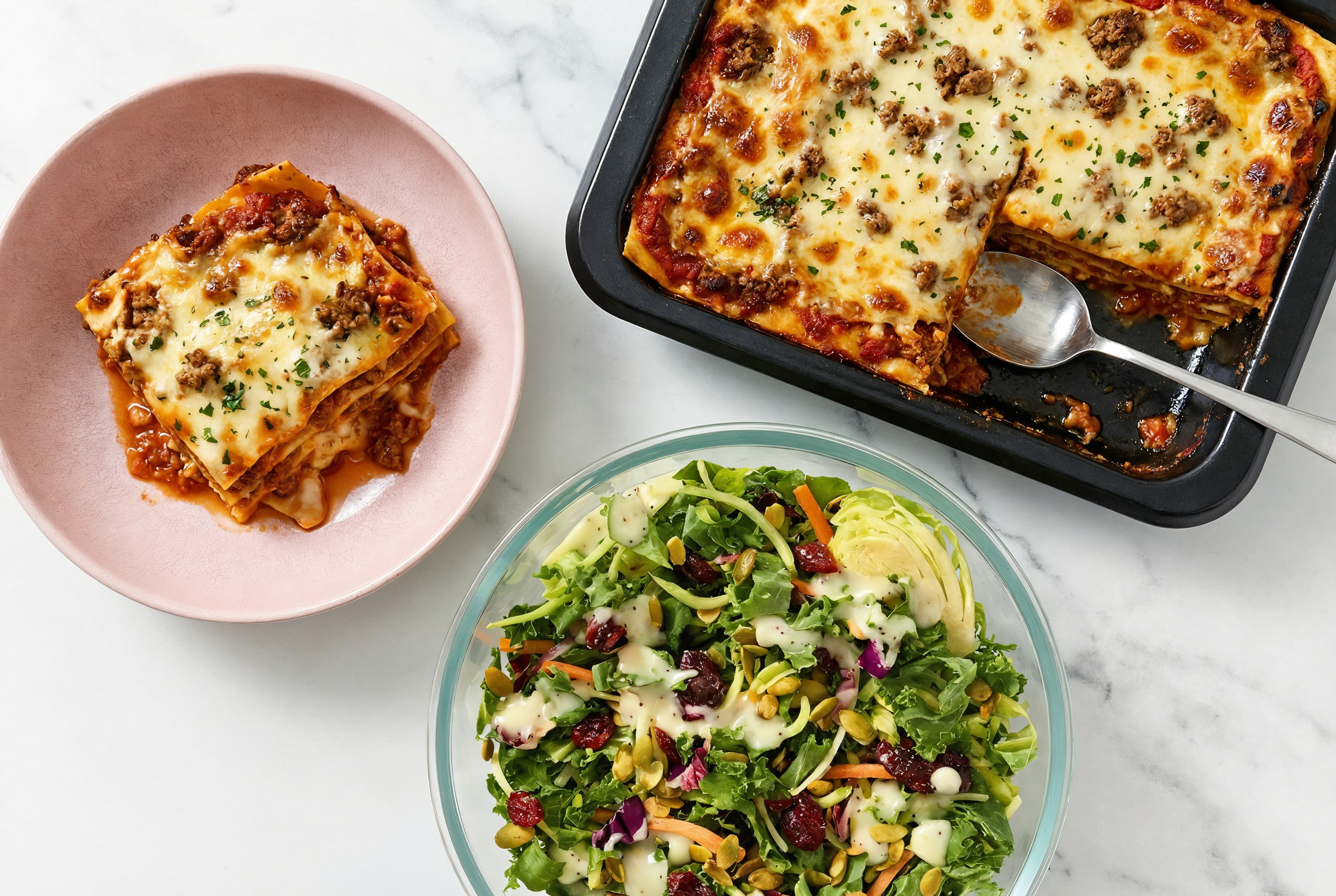 Lasagna Bolognese  + Kale Salad
