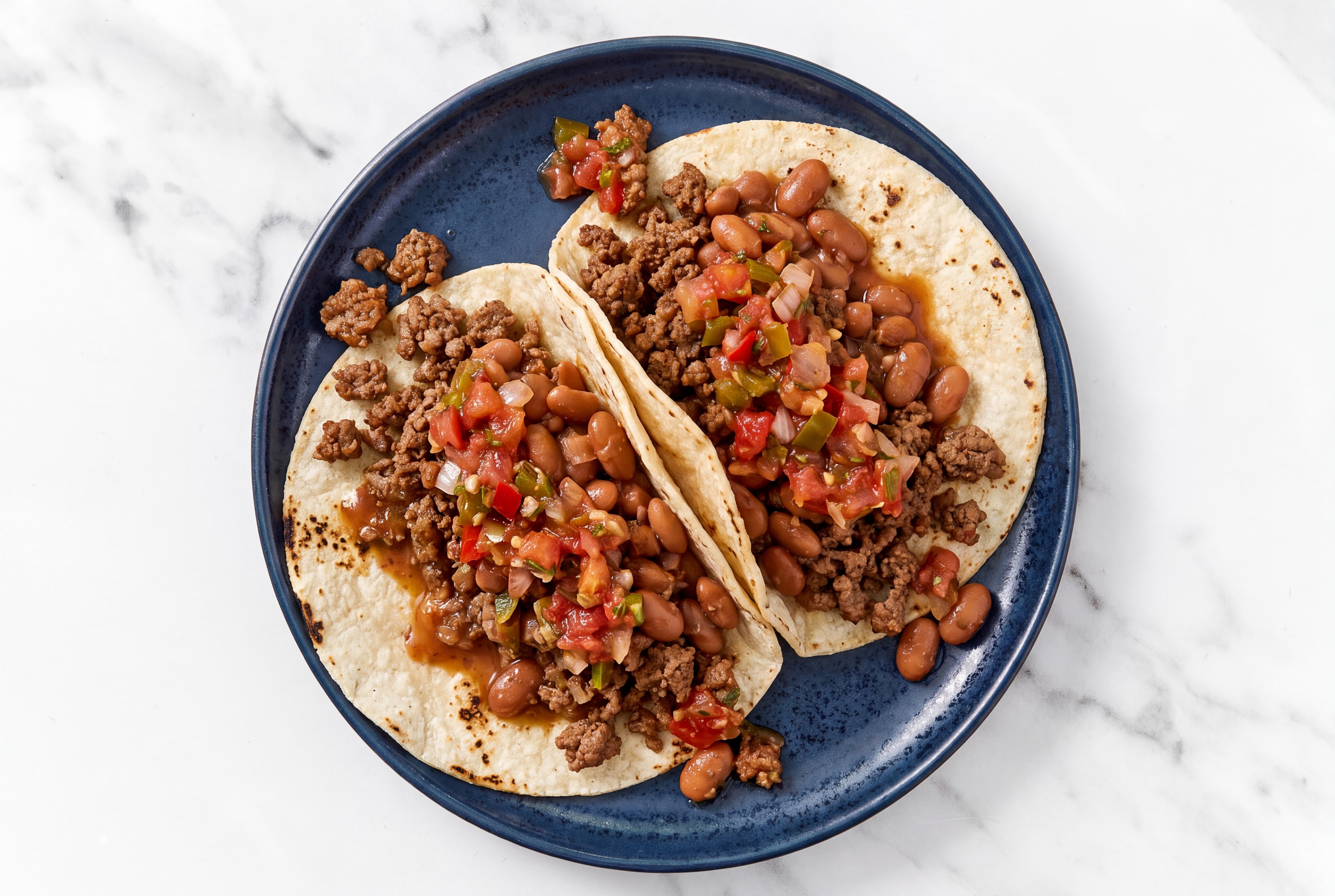Hearty Ground 93/7 Lean Beef Tacos with Pico De Gallo & Pinto Beans