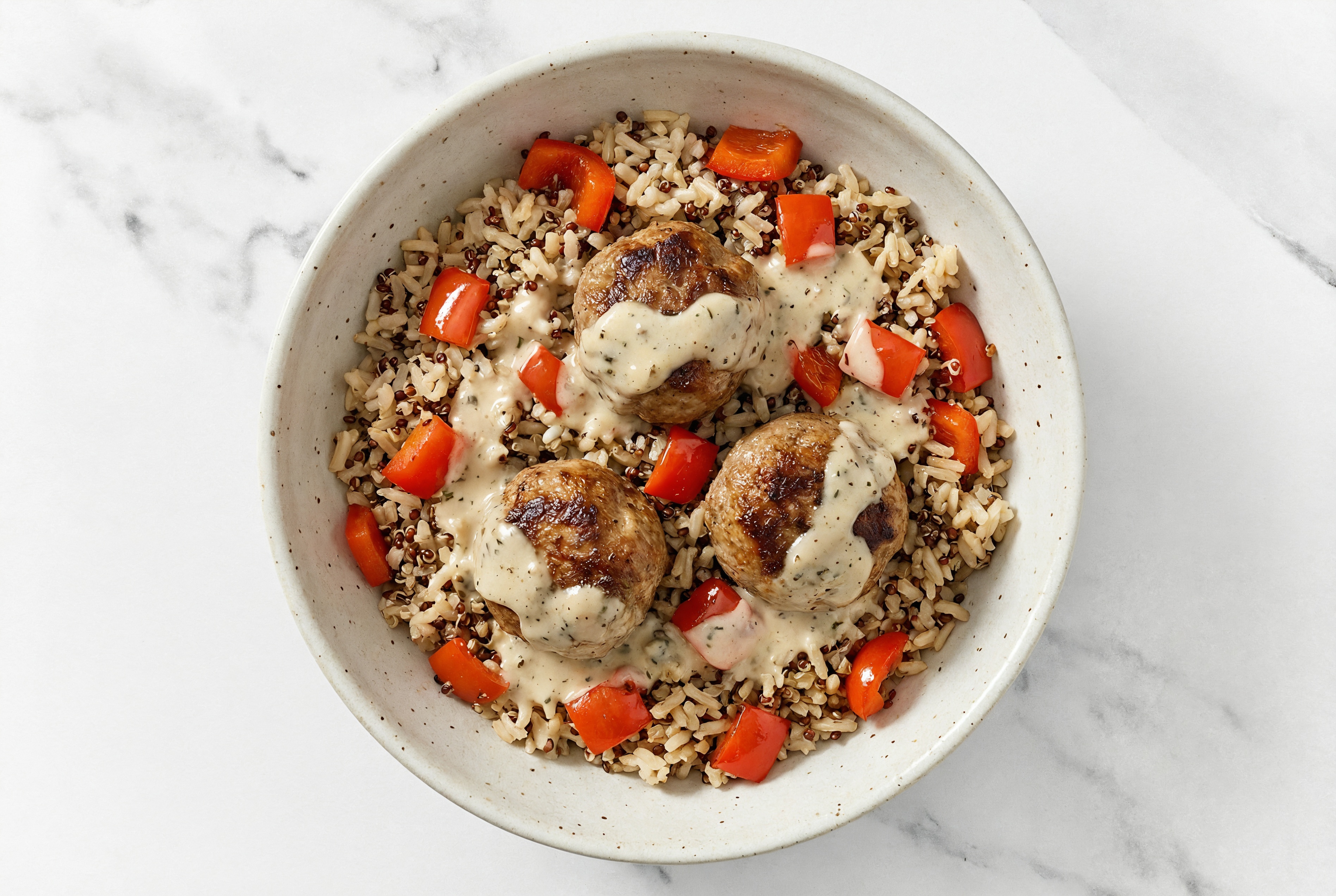 Truffle Meatball Rice Bowl