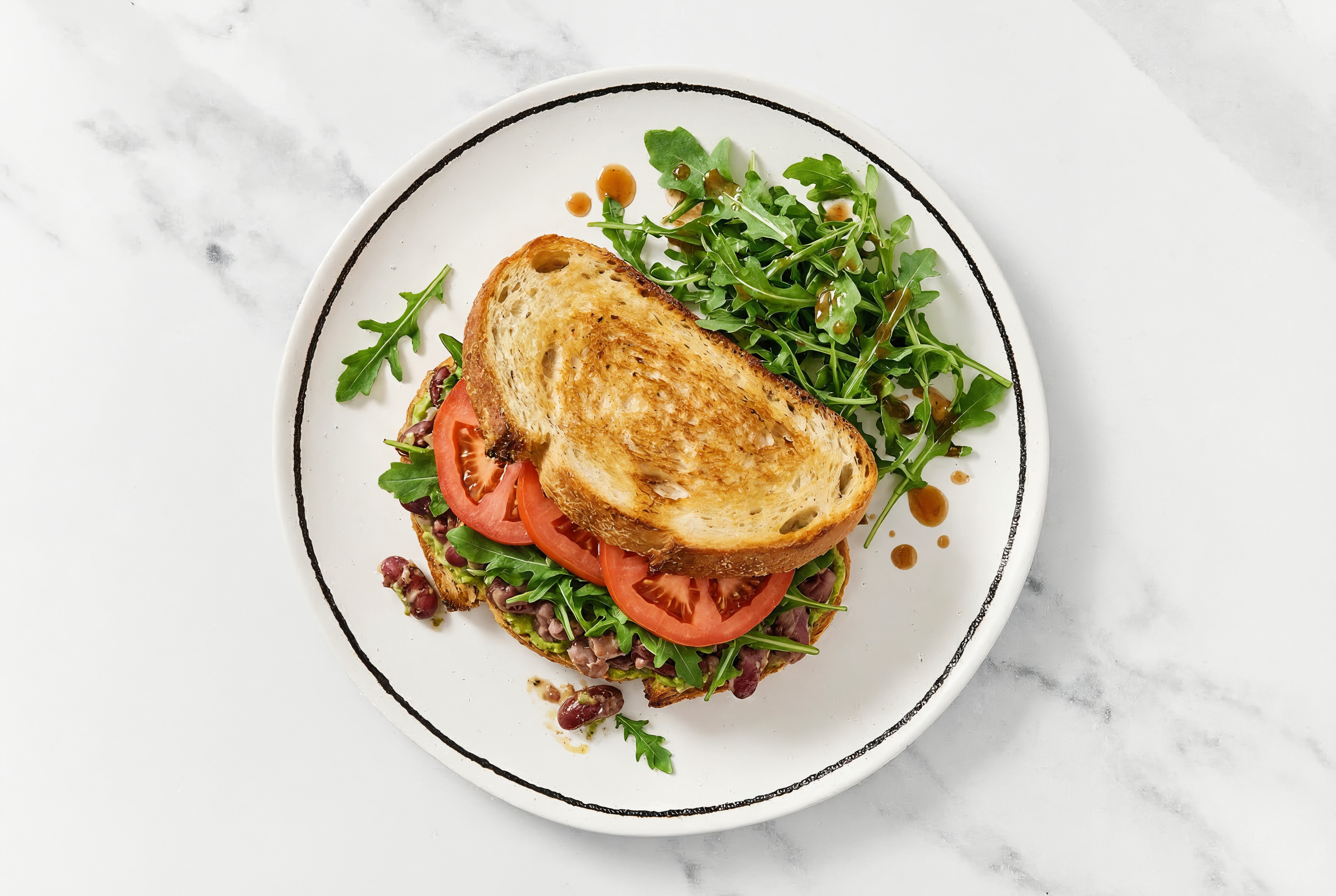  Pesto Kidney Beans Smash Sammie + Side Salad