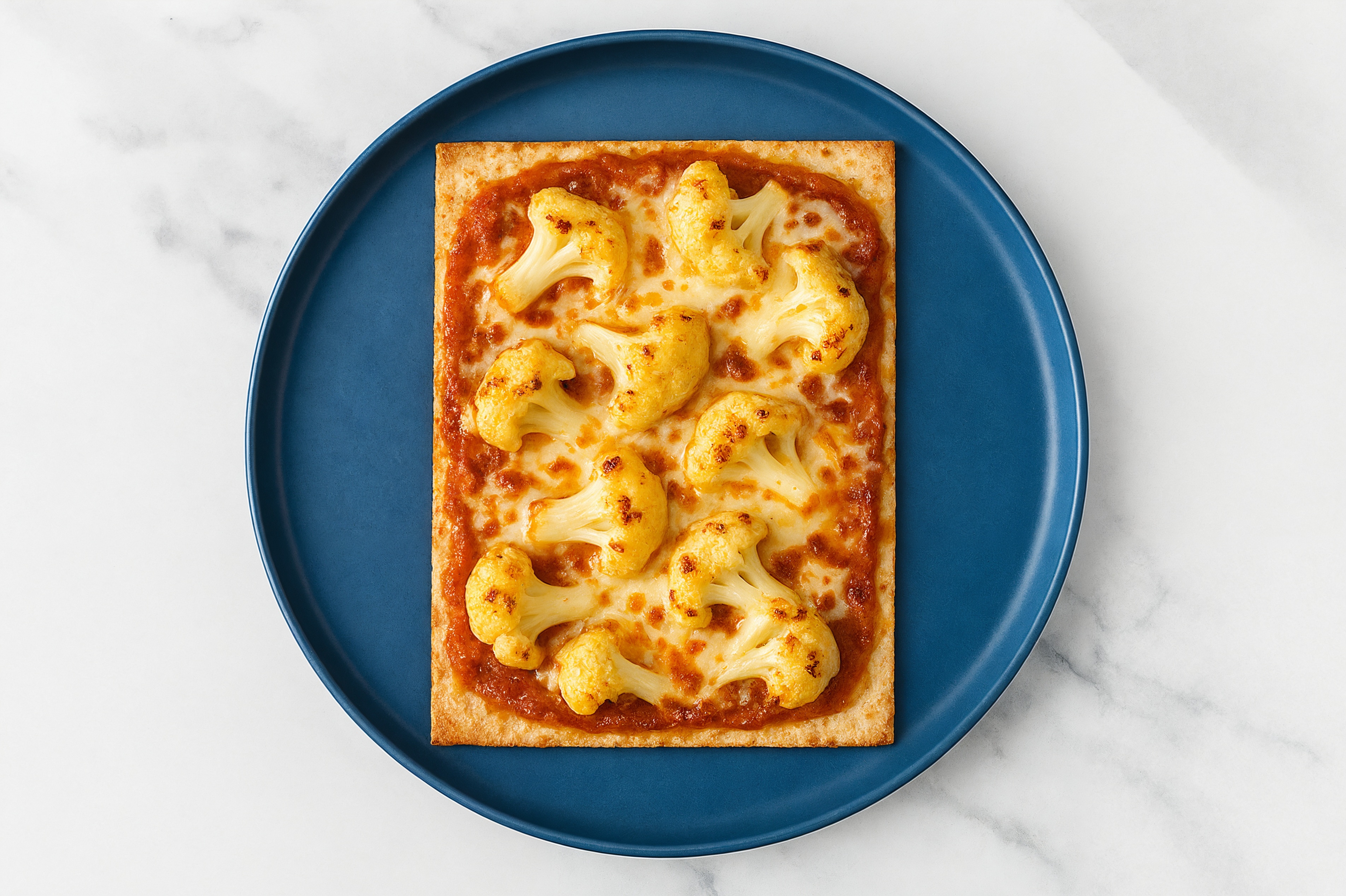 Cauliflower Tikka Masala Flatbread with Shredded Mozzarella Cheese