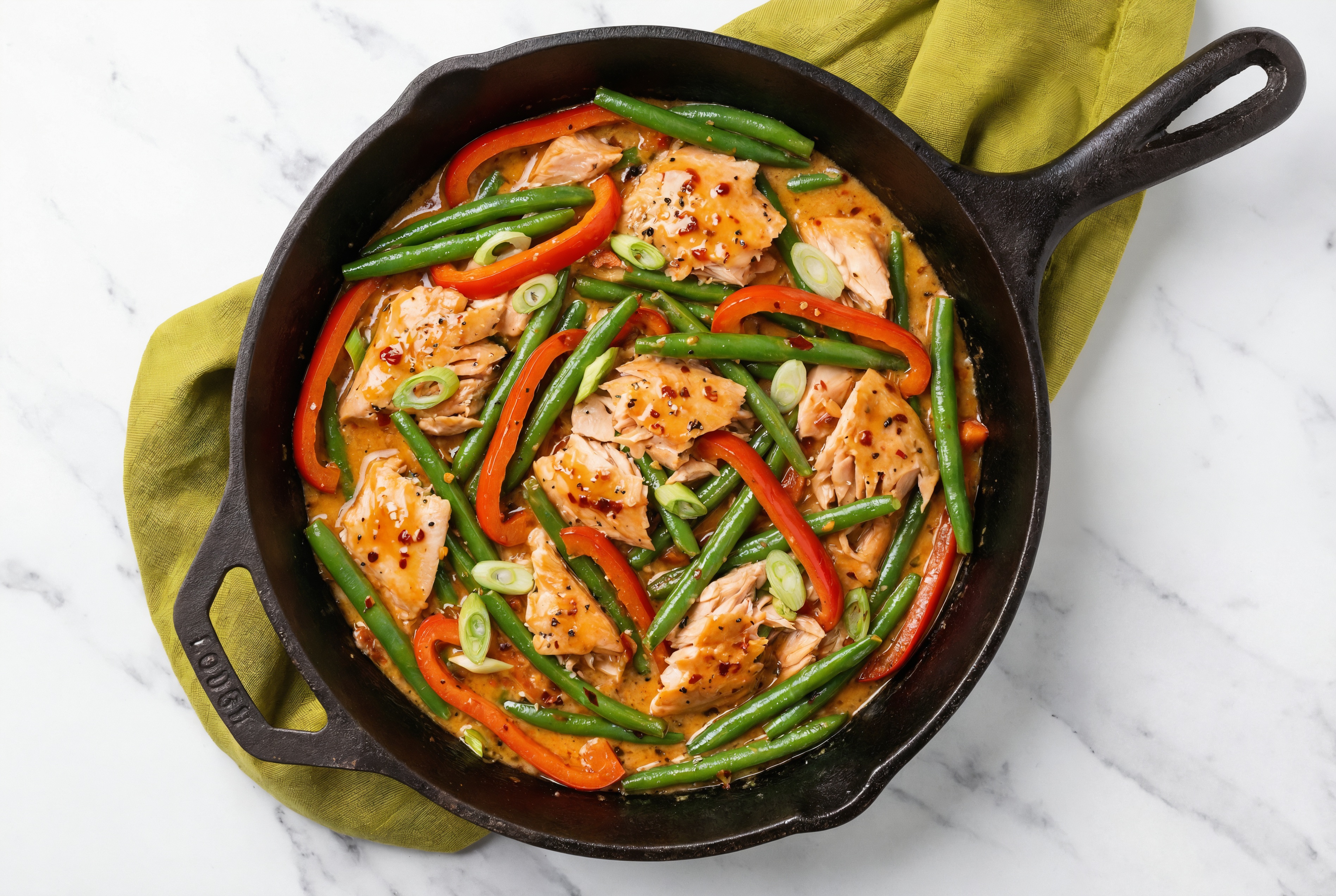 Bang Steelhead Trout with Green Beans + Red Organic Pepper