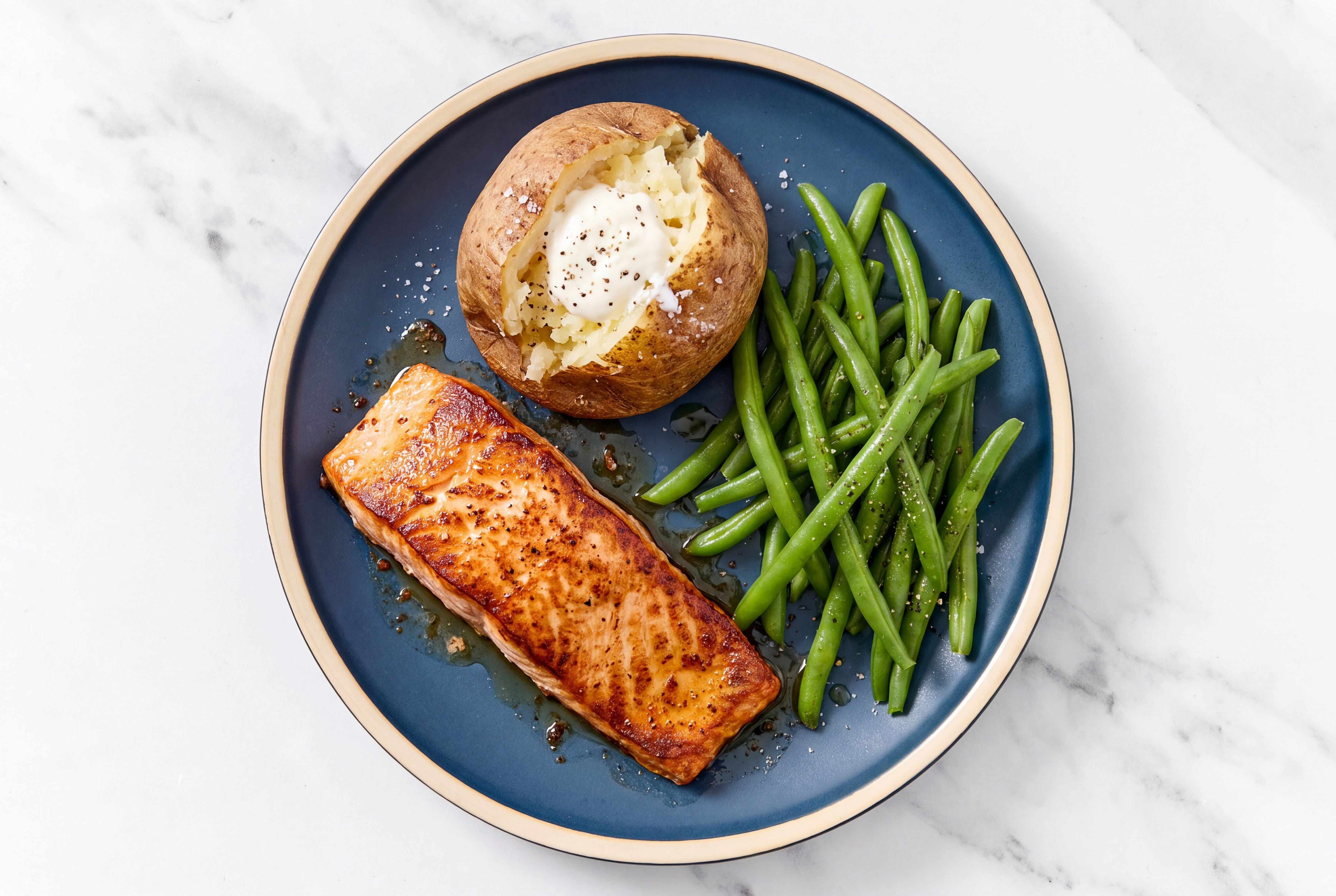 Seared Salmon + Creamy Potatoes