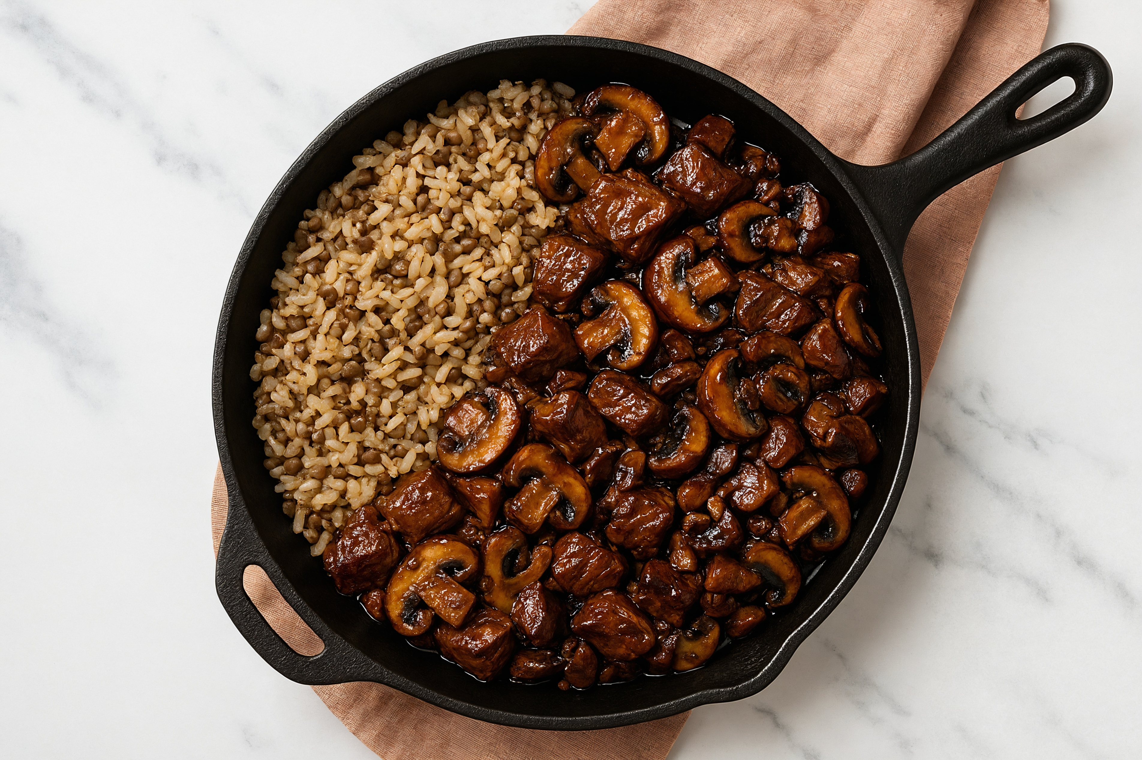 Teriyaki Beef Sirloin Stir-Fry with Mushrooms over Quinoa