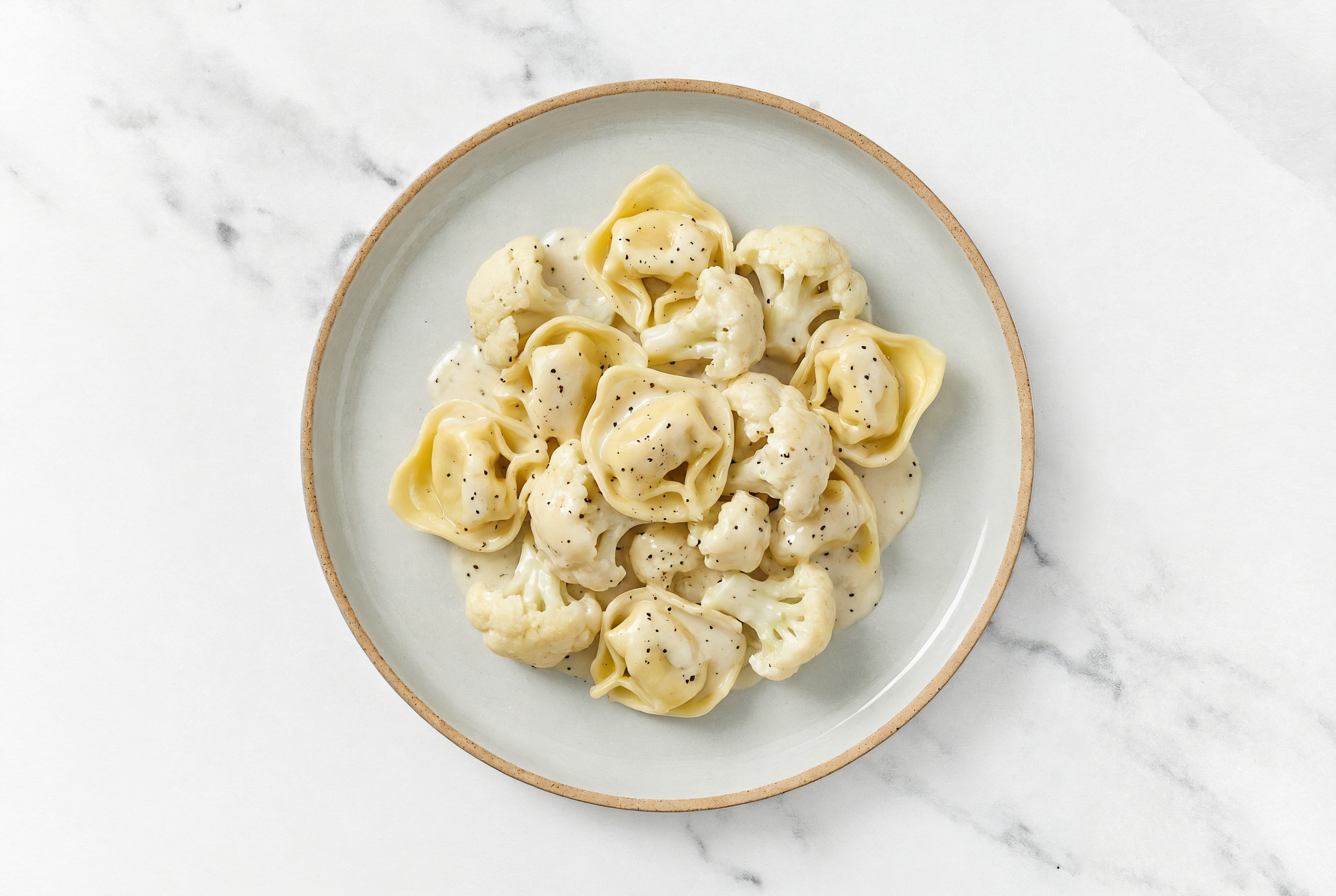 Alfredo Tortelloni with Cauliflower