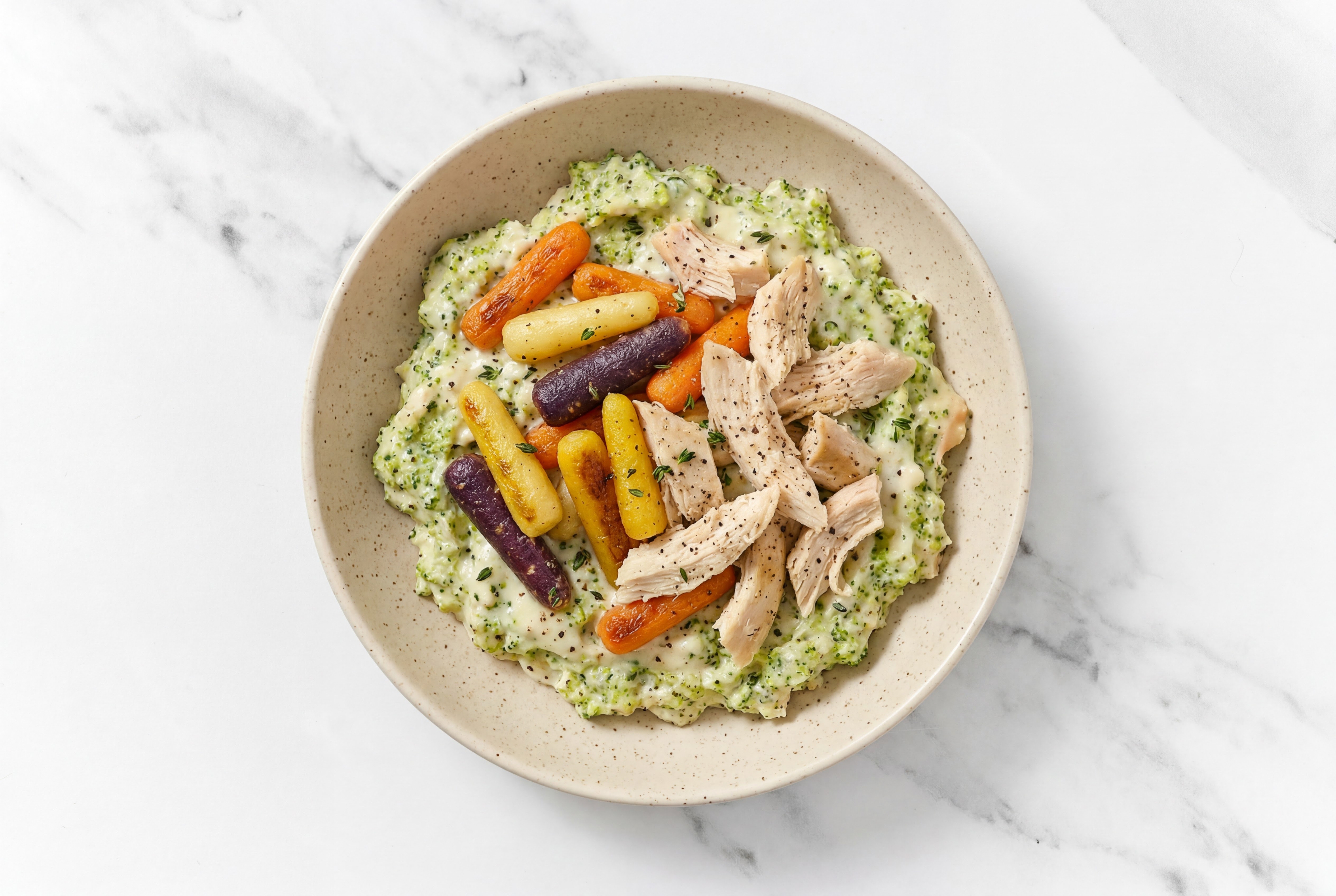 Chicken + Creamy Organic Broccoli Mash with Classic Alfredo