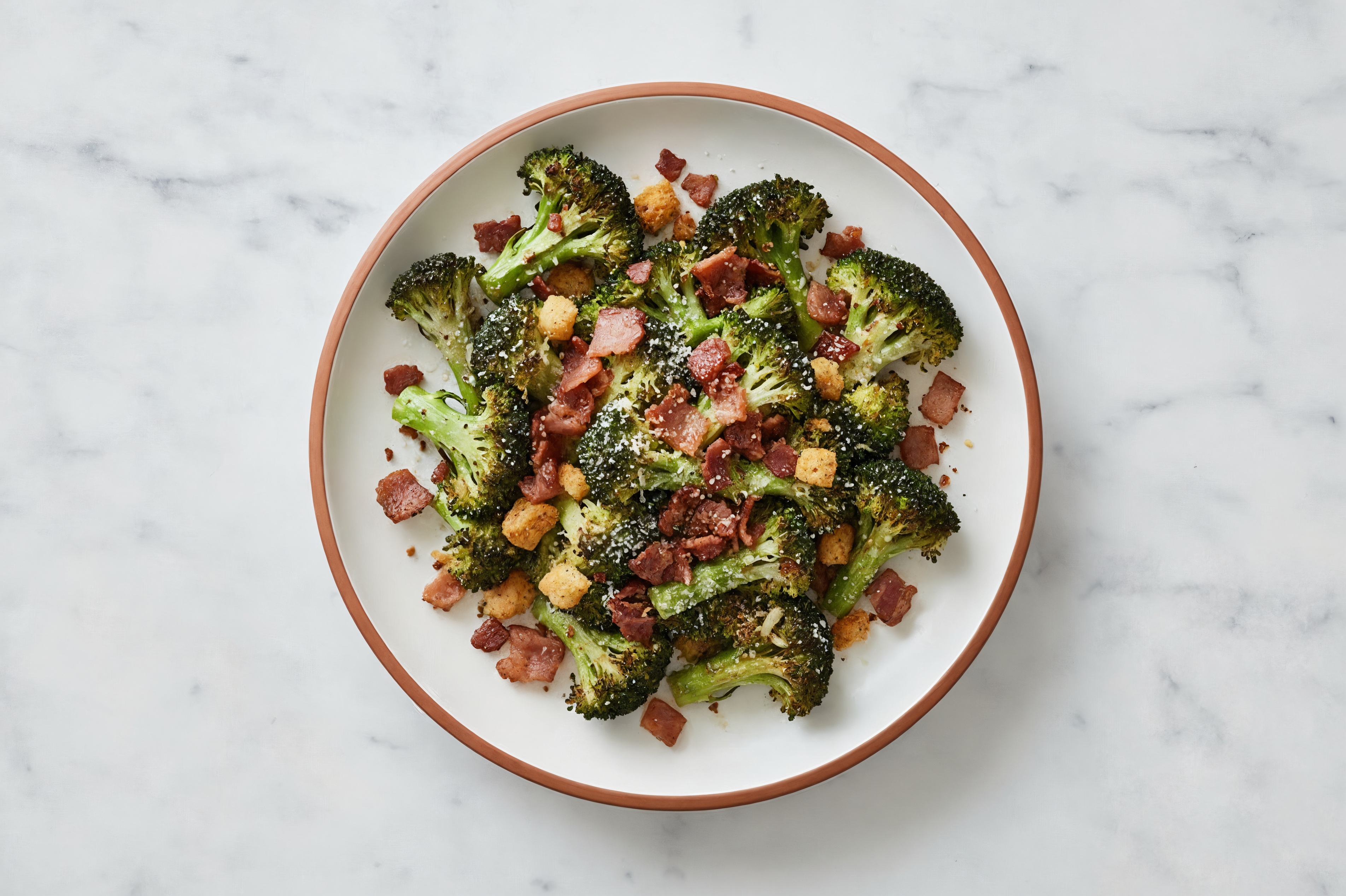 Crispy Roasted Organic Broccoli with Applewood Smoked Pork Bacon
