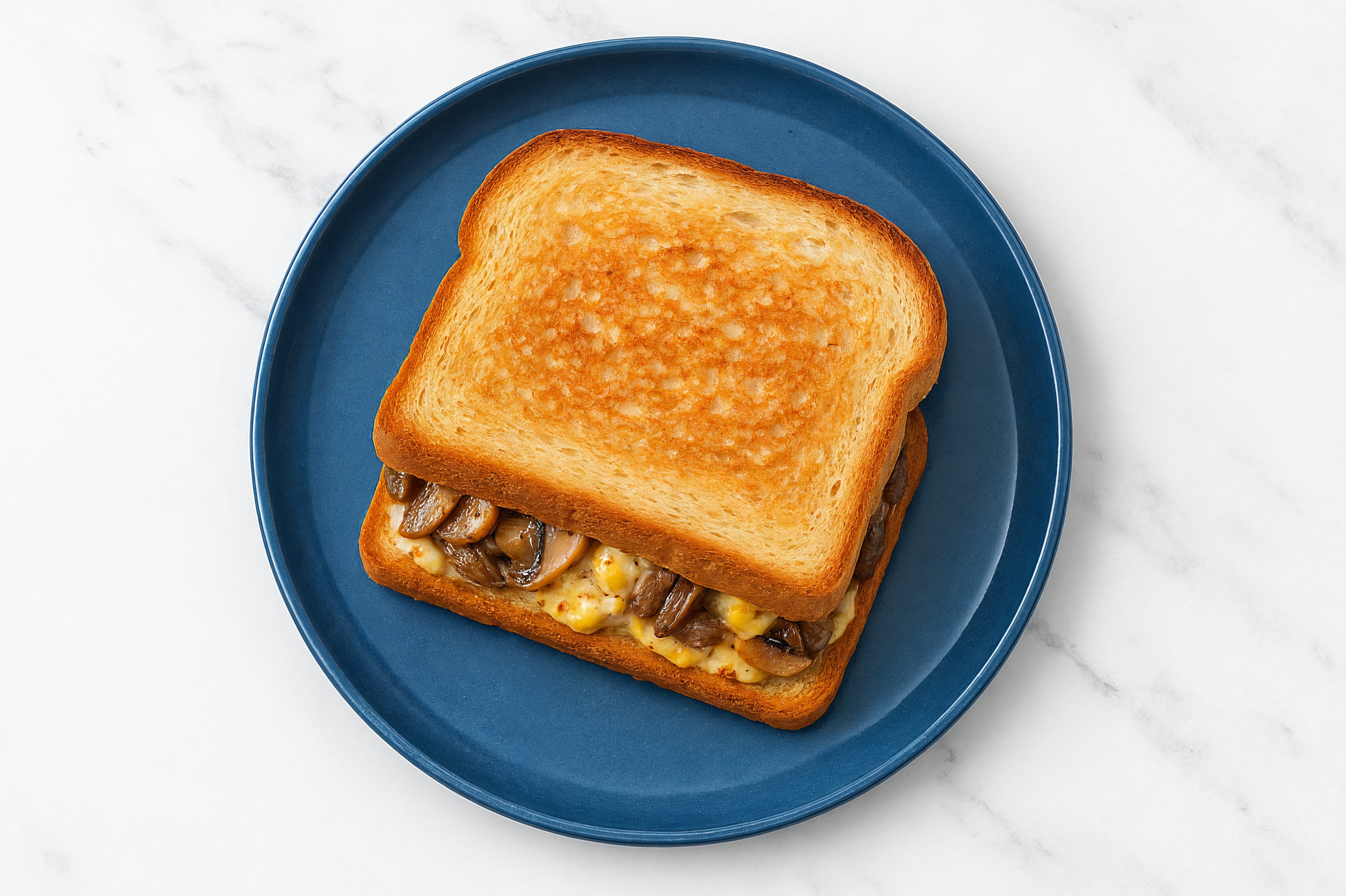 Street Corn Beef Steak Sandwich with Portabellas on Honey White Bread