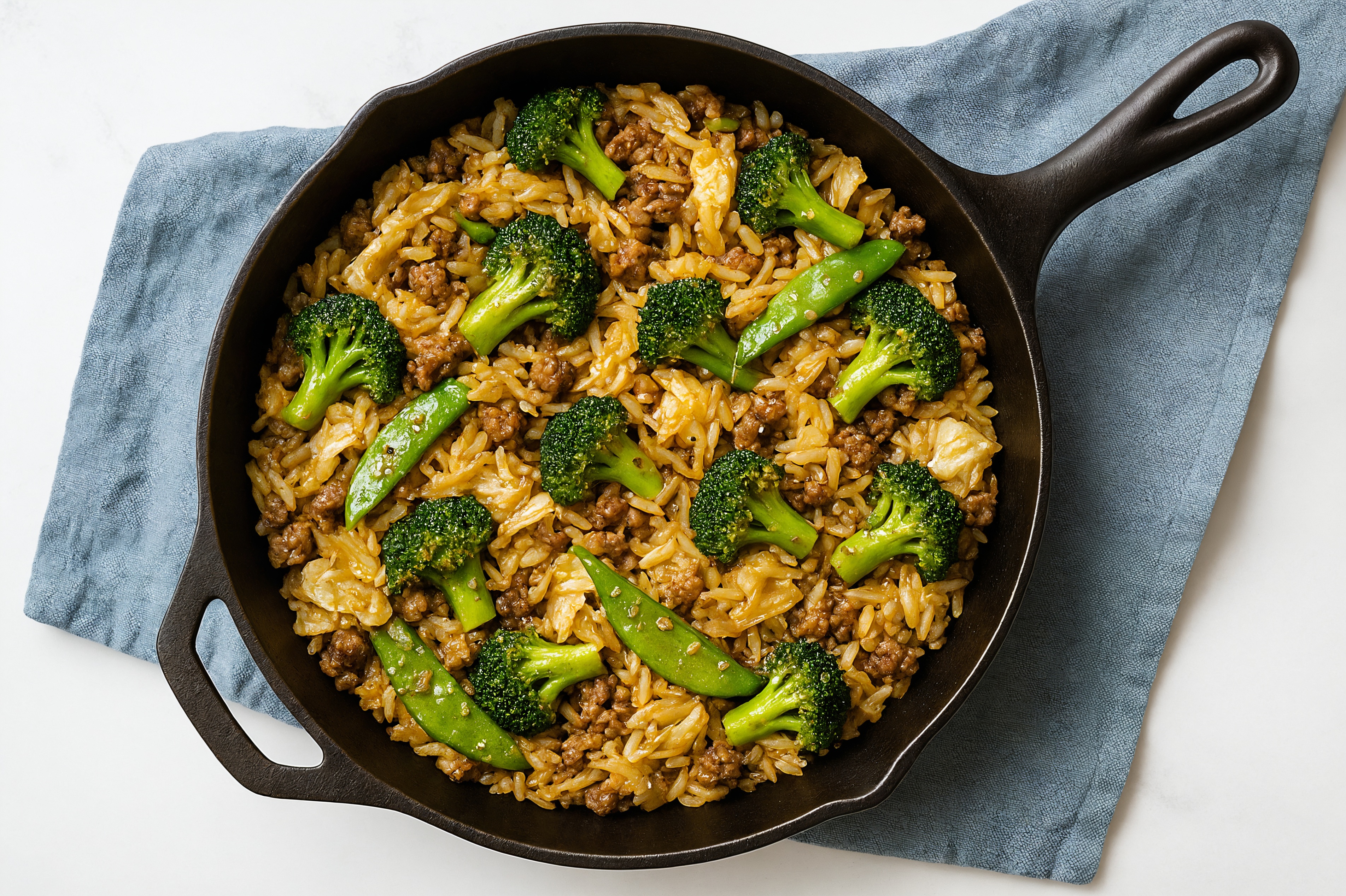 Teriyaki Bok Choy + Ground Beef Patties Stir-Fry