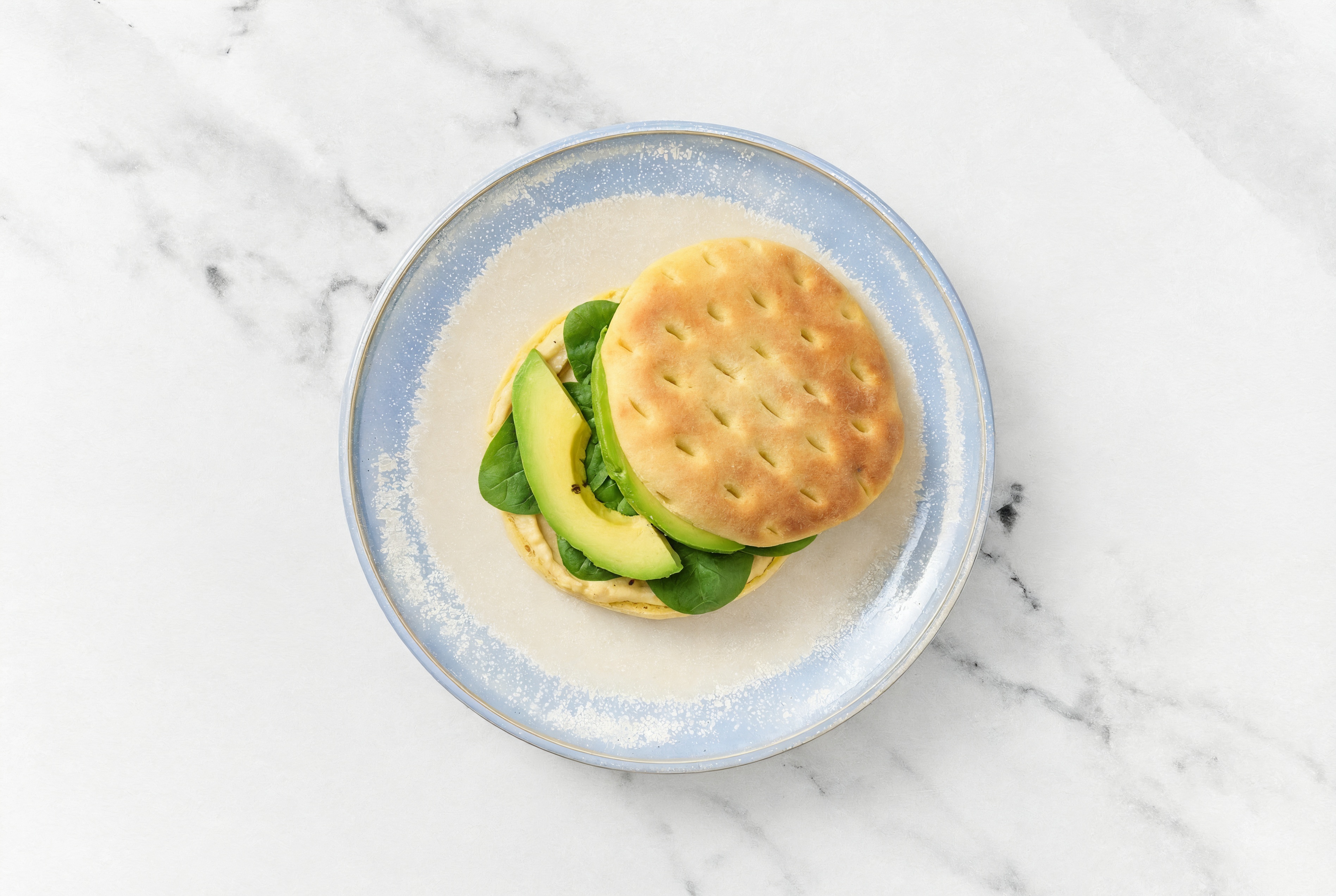 Lemony French Onion Hummus + Avo Brioche Sandwich