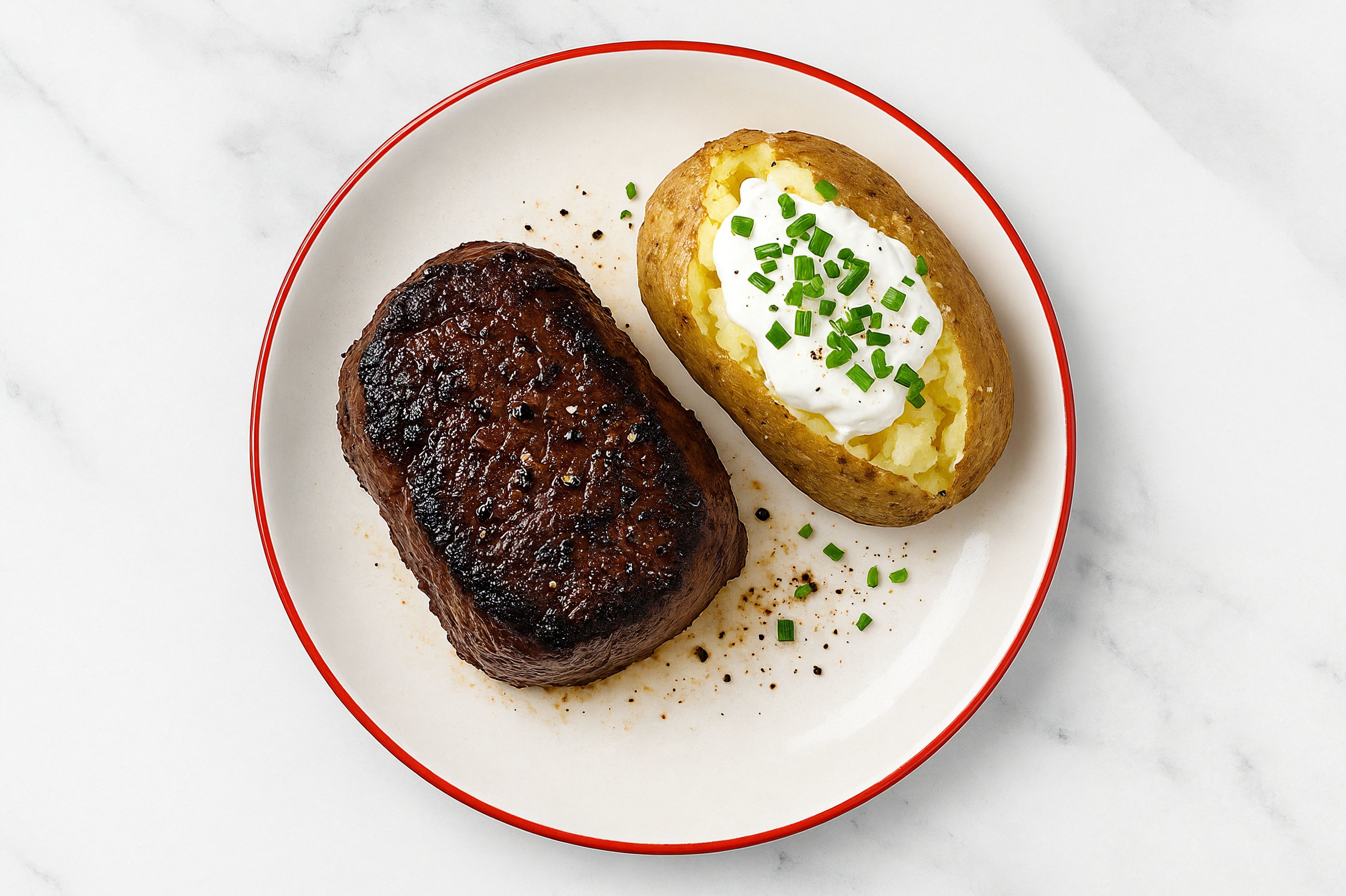 Filet Mignon + Sour Cultured Cream Baked Russet Potatoes