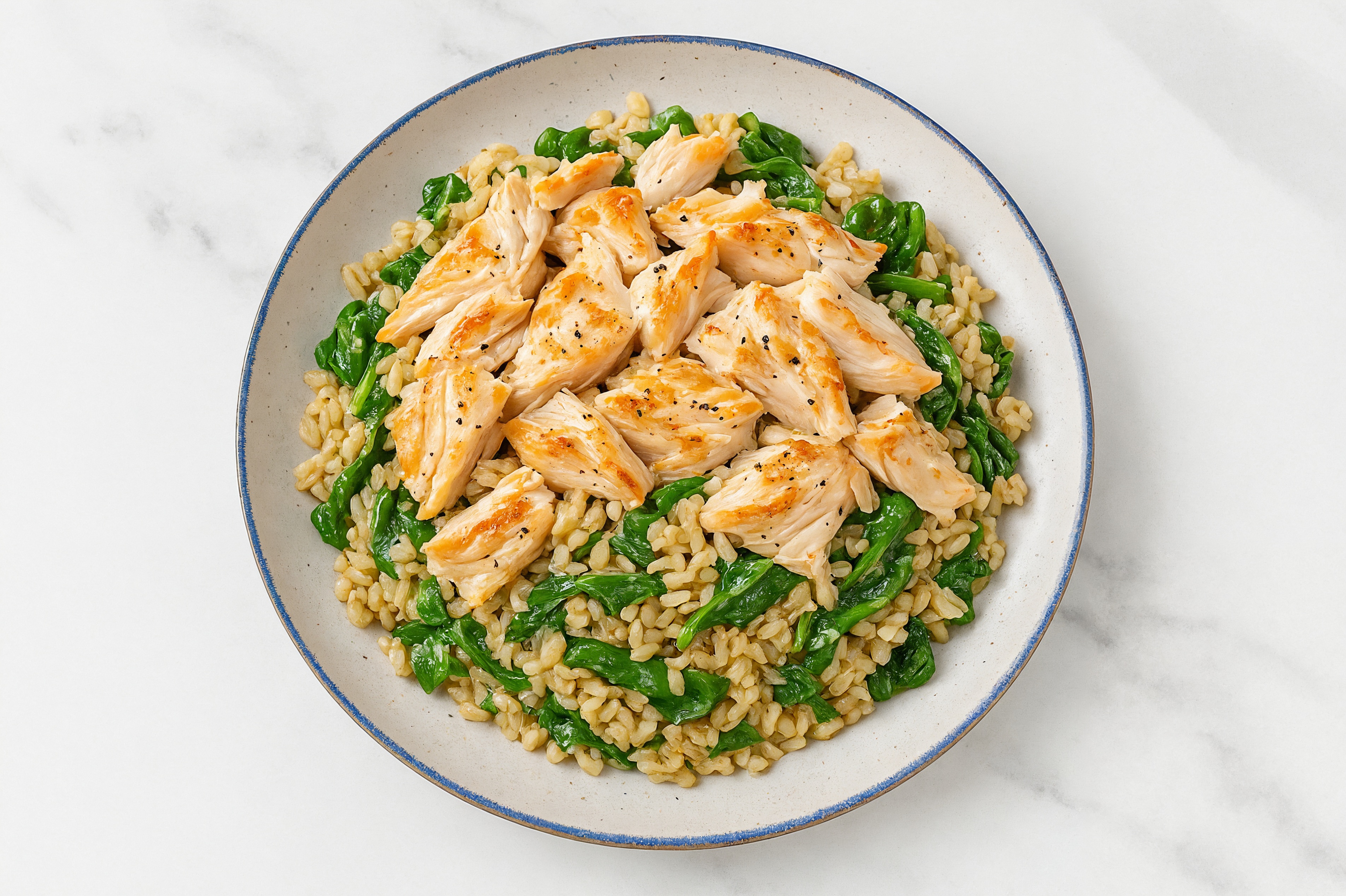  Horseradish Trout Steak Grain Salad with Baby Spinach