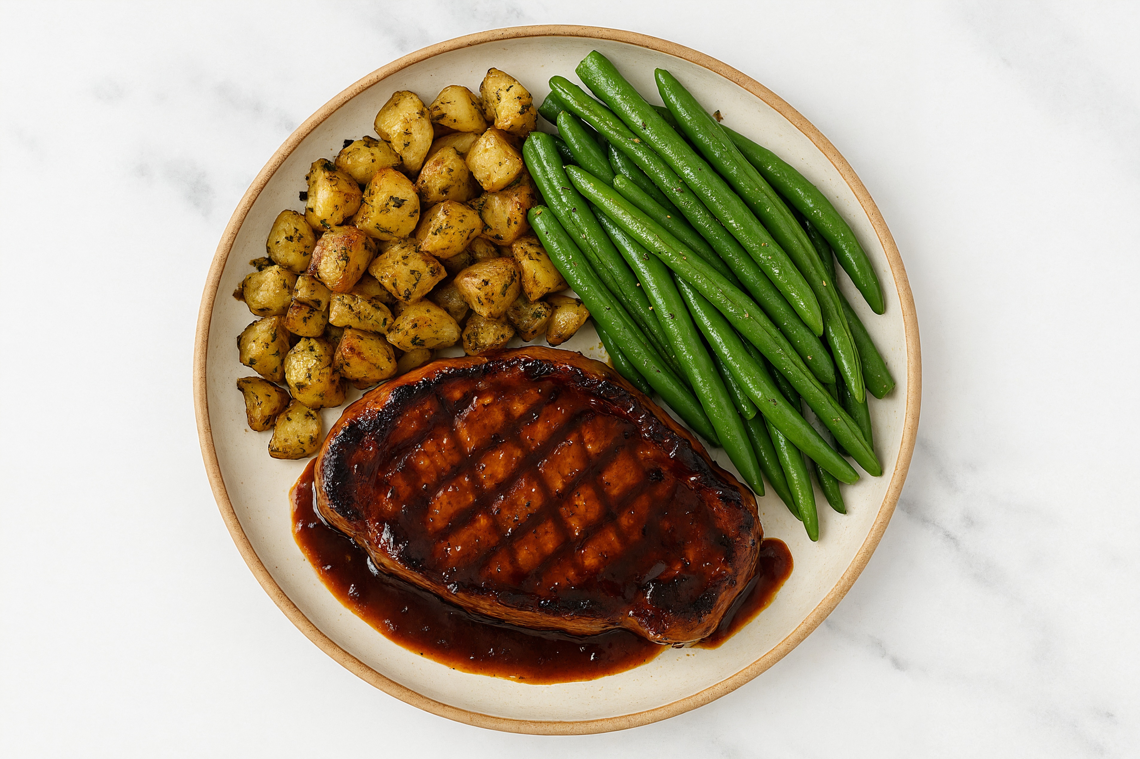 Japanese BBQ Pork Chop + Herbed Potatoes