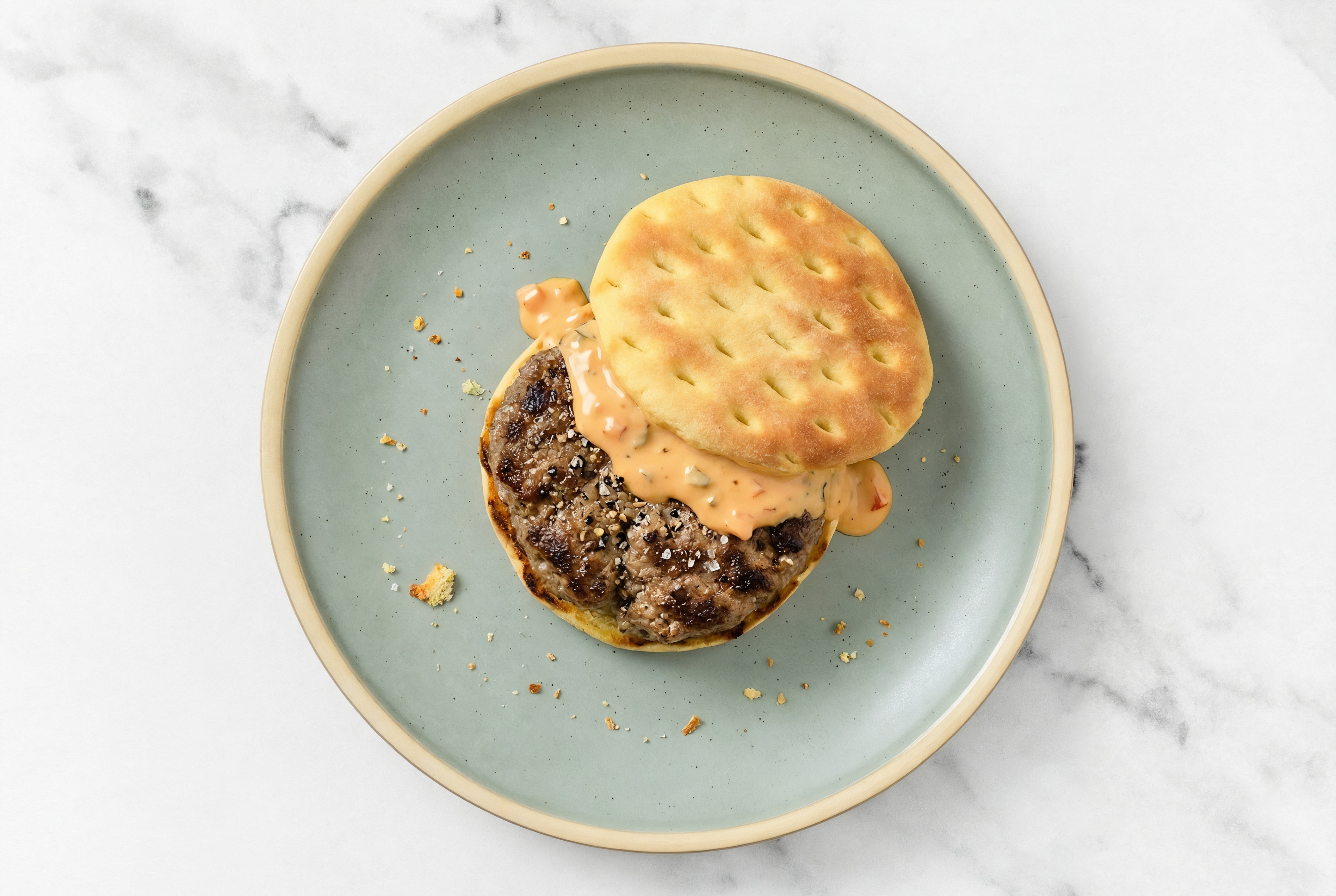 Savory Simple Ground Beef Patties Burger with Thousand Island