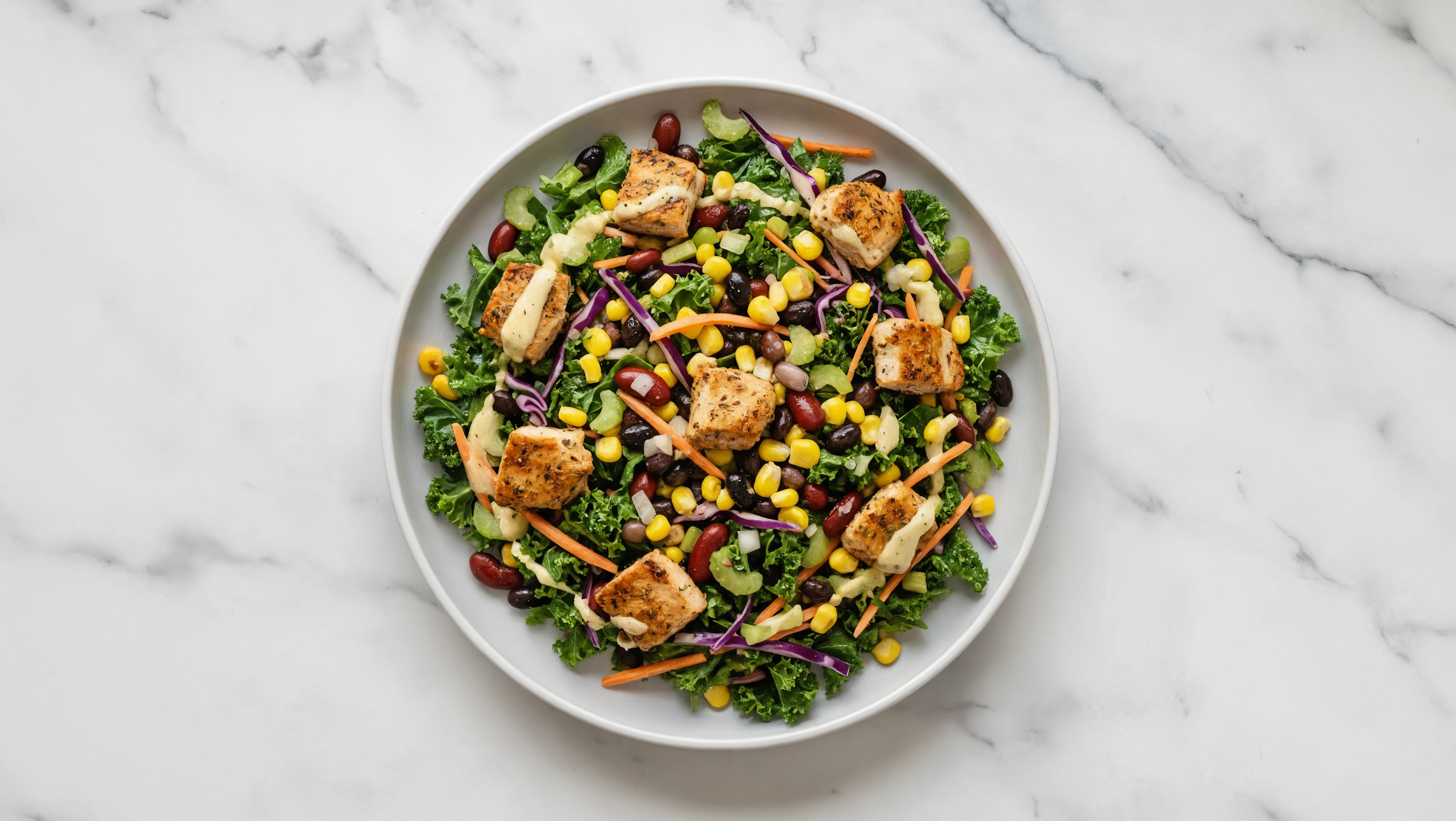 Tahini Kale Salad with Turkey Tenderloin & Black Beans