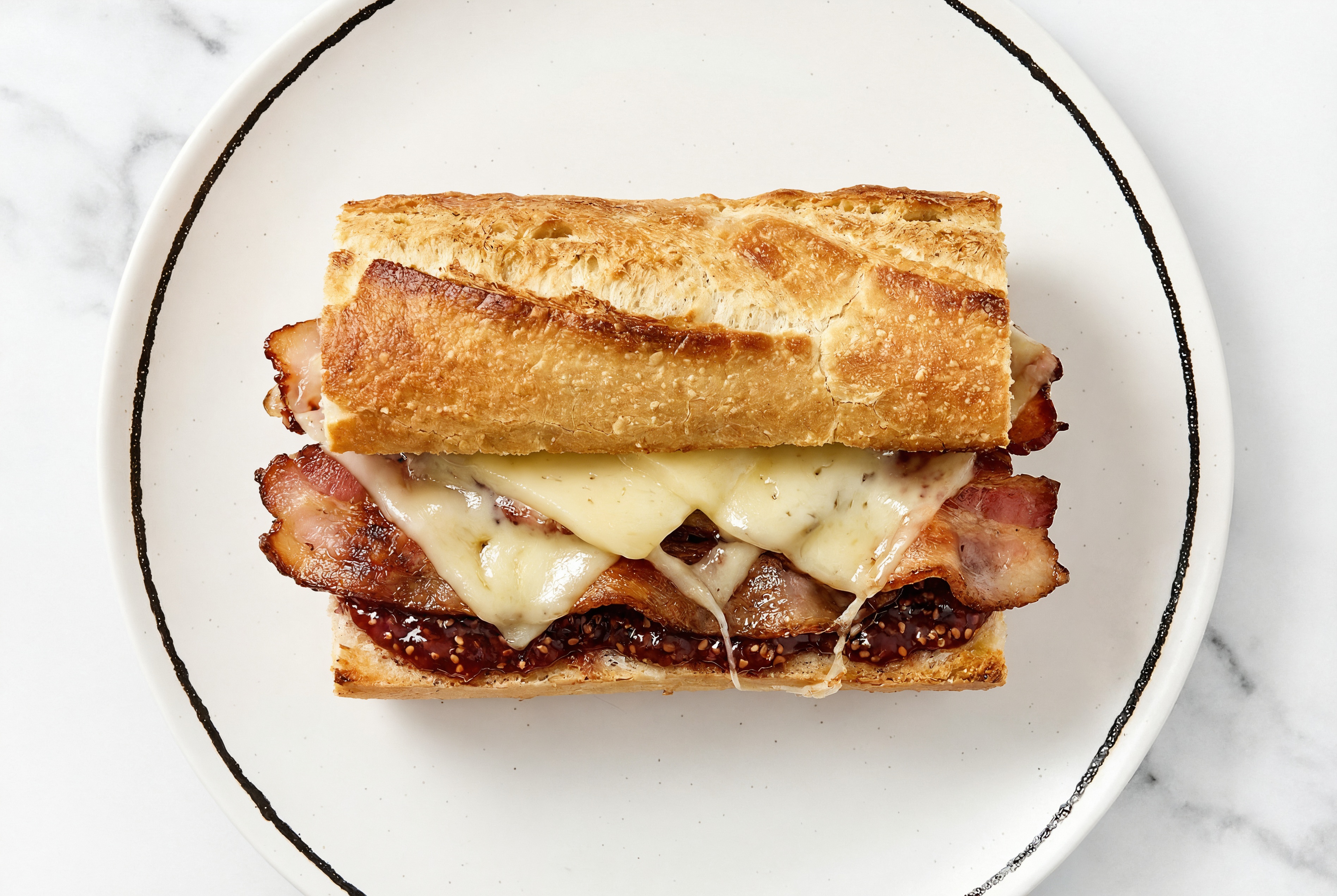 Bacon, Havarti + Strawberry Jam Tartine