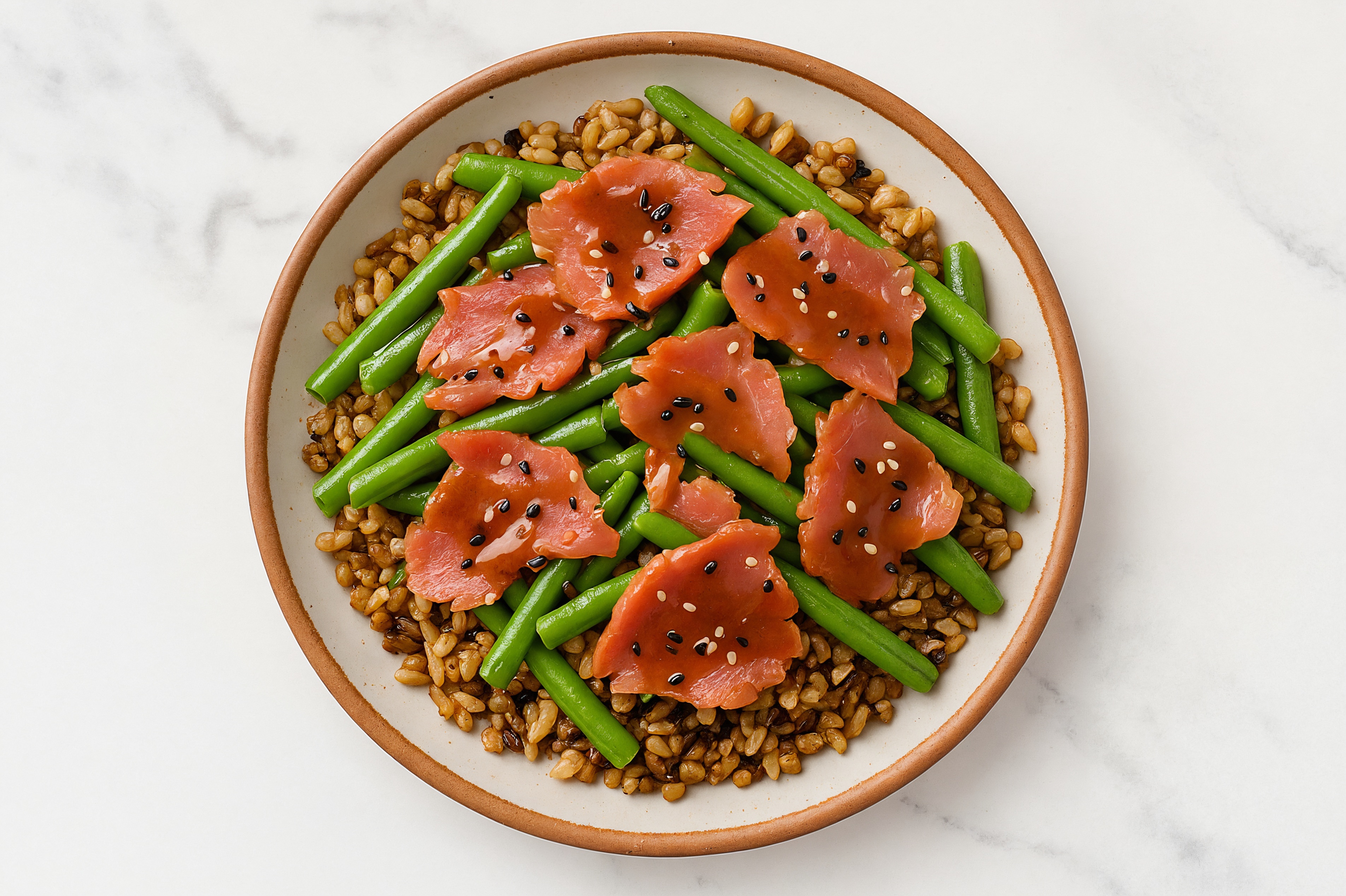 Tuna Seven Grain Bowl with Sesame-Ginger & Green Beans